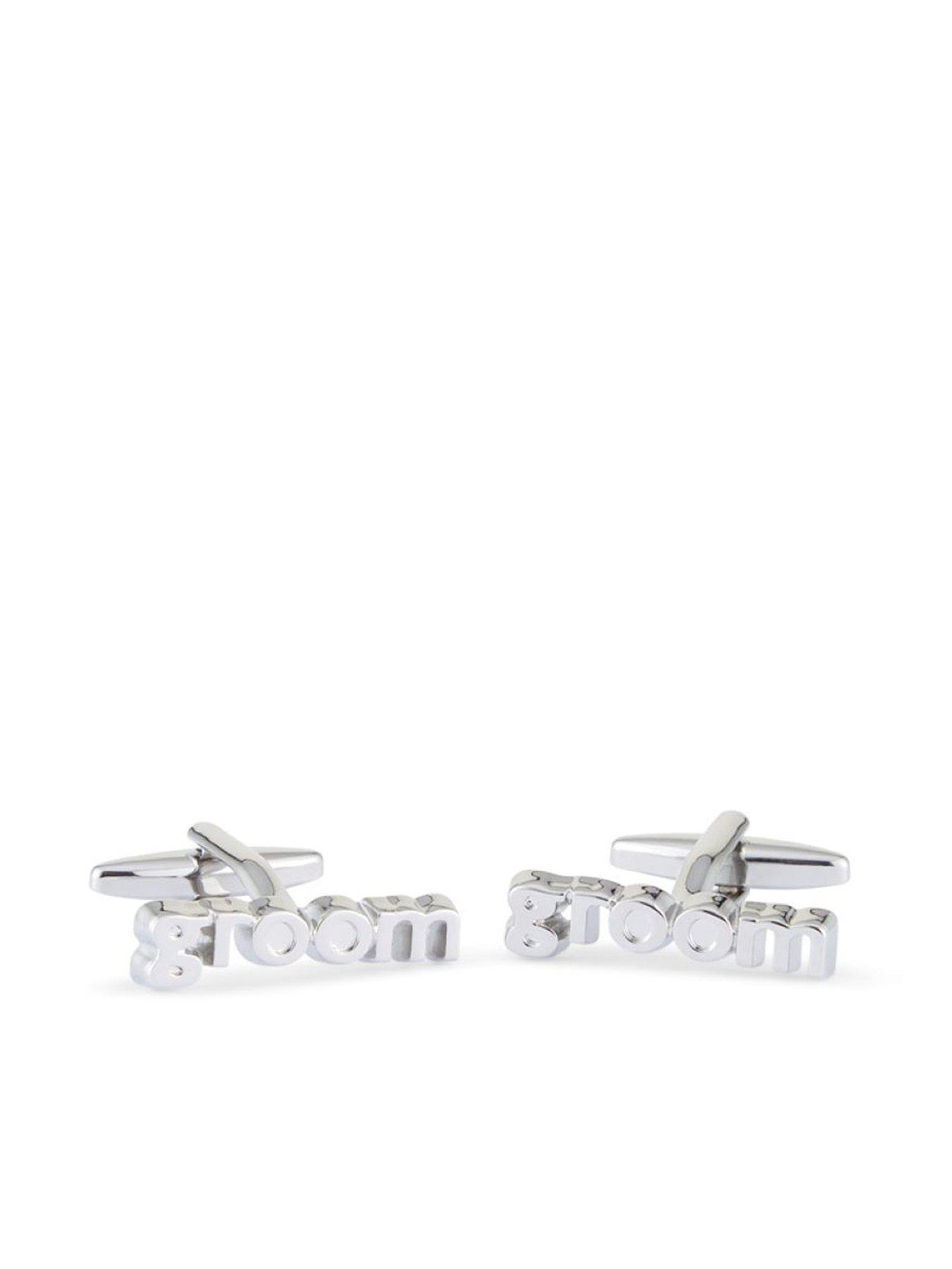 undefined "groom" Silver Cuff Links