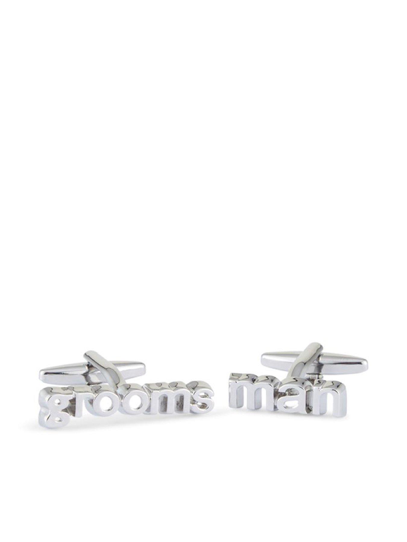 undefined "groomsman" Silver Cuff Links