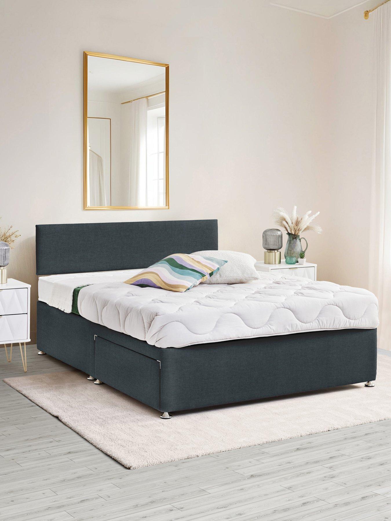 undefined Essential Divan Bed Base and Headboard Set