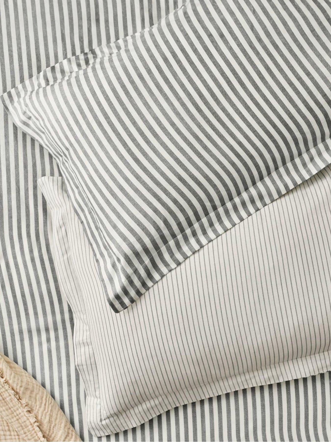Yard Hebden 100% Cotton Fitted Sheet or Pillowcases - Grey