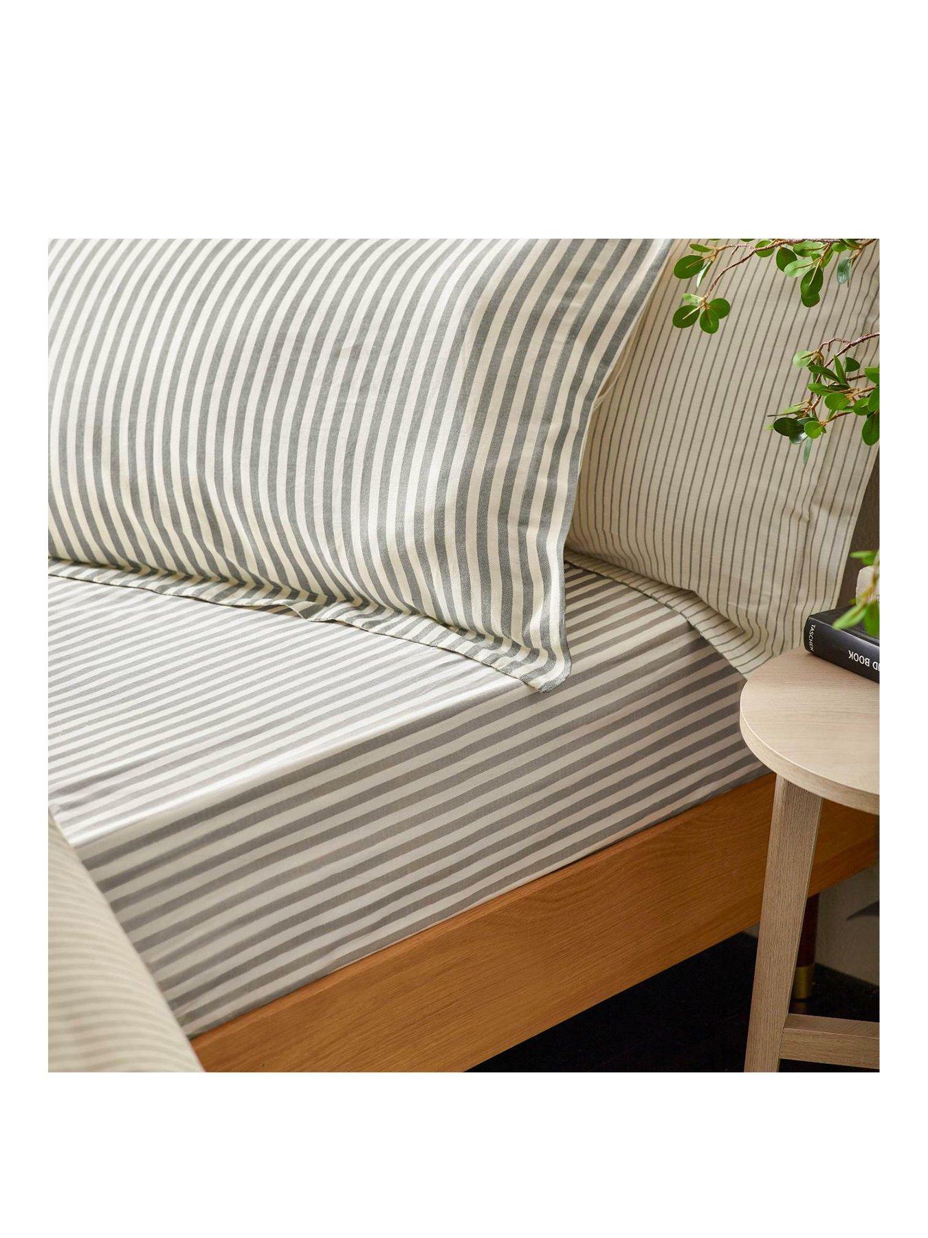 Image 2 of 2 of Yard Hebden 100% Cotton Fitted Sheet or Pillowcases - Grey