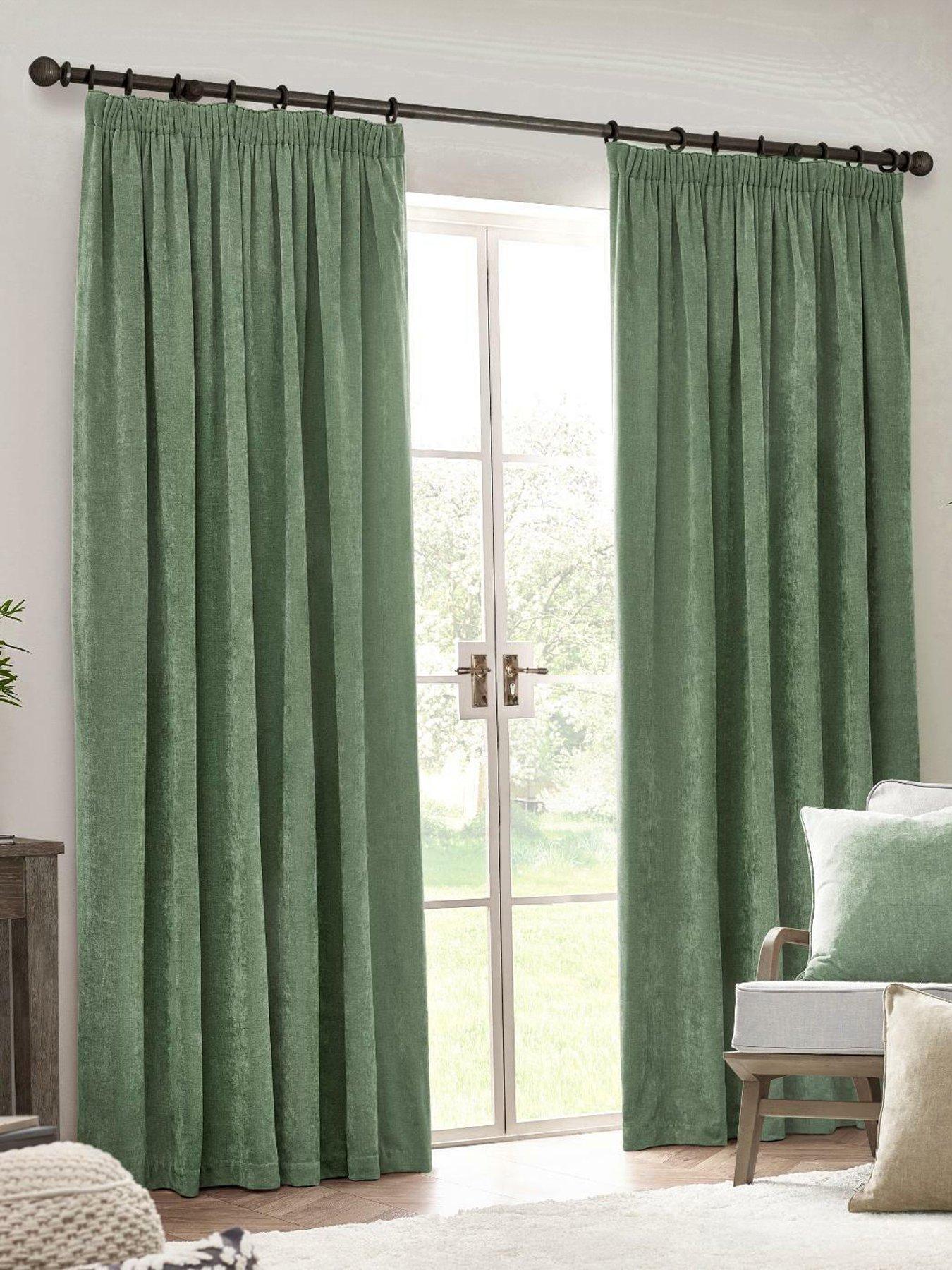 Yard Heavy Chenille Pencil Pleat Curtains