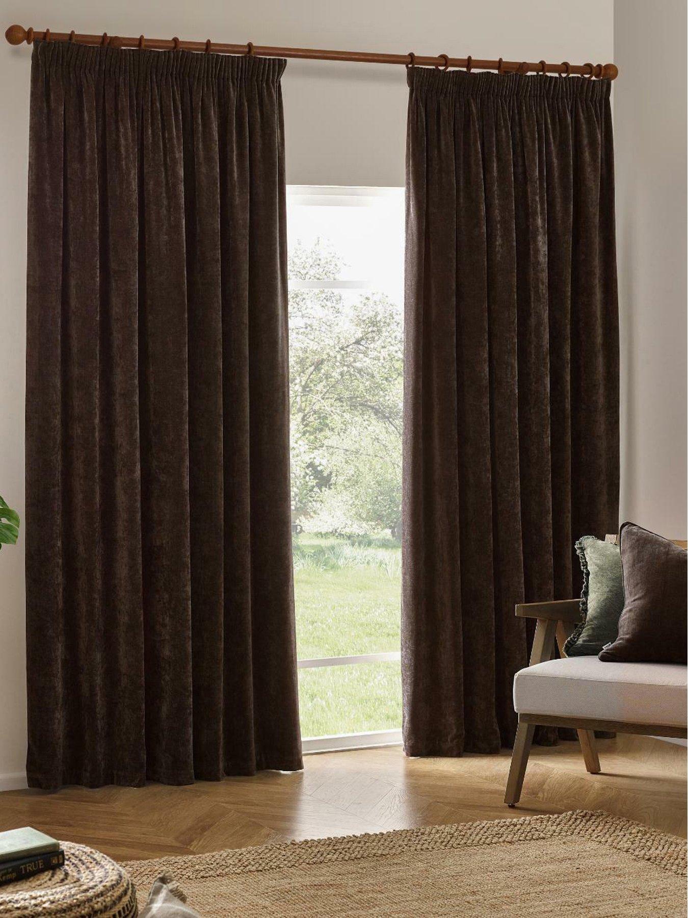 Yard Heavy Chenille Pencil Pleat Curtains
