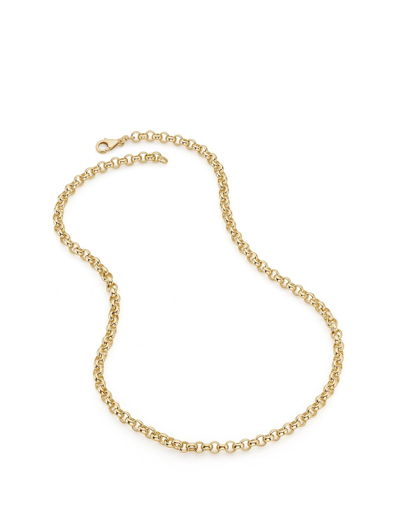 The Love Collection 9ct Yellow Gold Rolo Chain Necklace (5mm) 18 inch ...