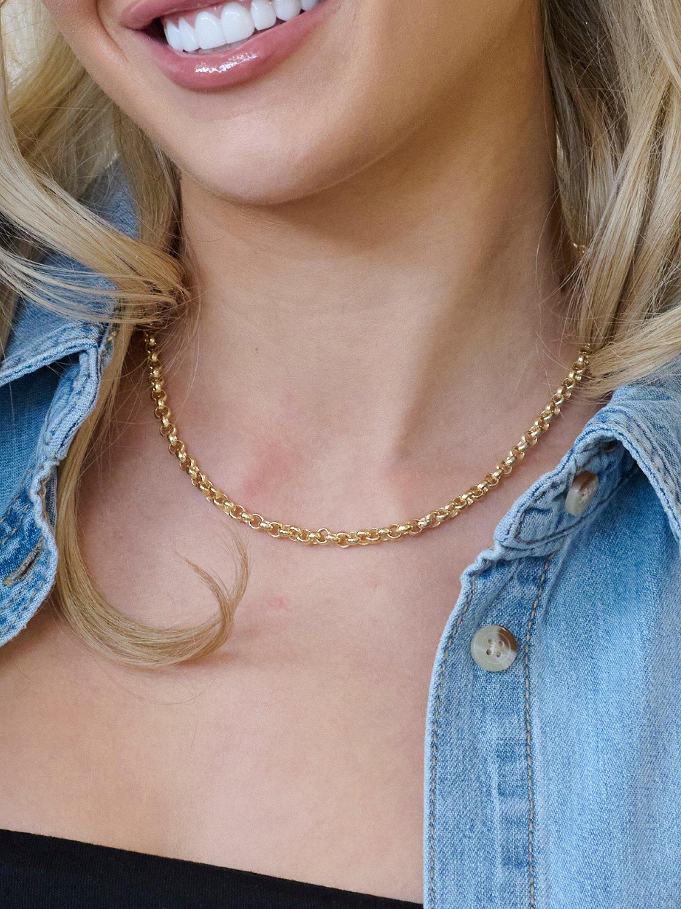 The Love Collection 9ct Yellow Gold Rolo Chain Necklace (5mm) 18 inch ...