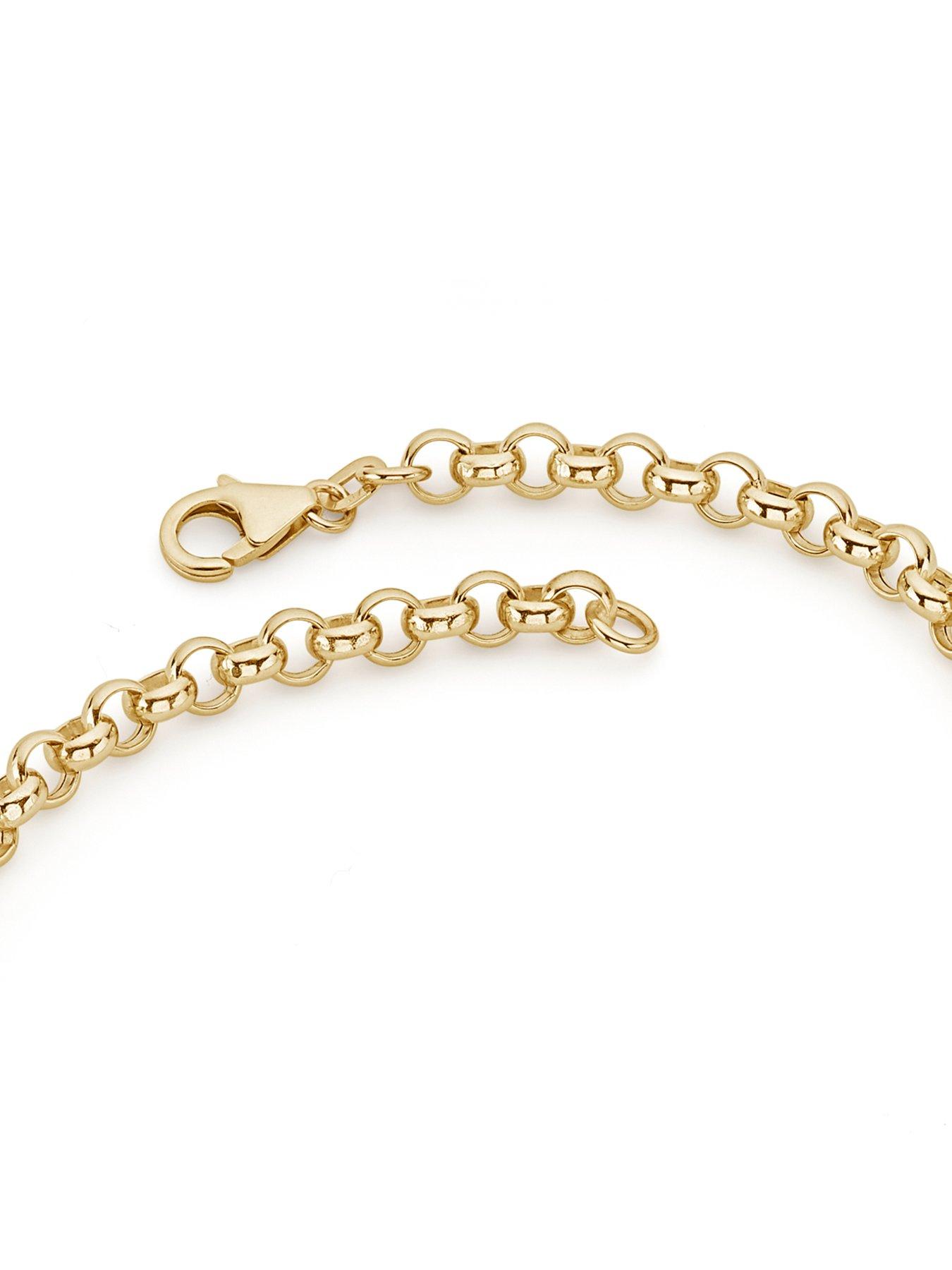 The Love Collection 9ct Yellow Gold Rolo Chain Necklace (5mm) 18 inch ...