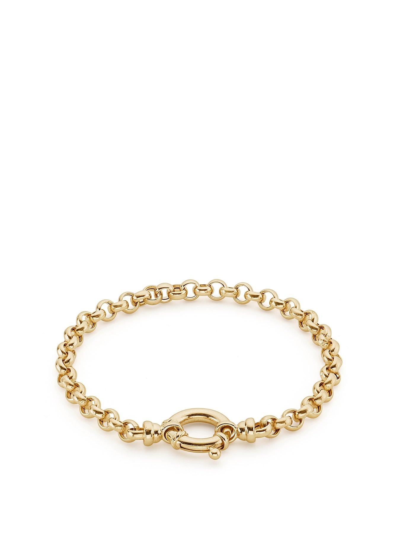 undefined 9ct Yellow Gold Rolo Chain Bracelet (5mm) 7 inch
