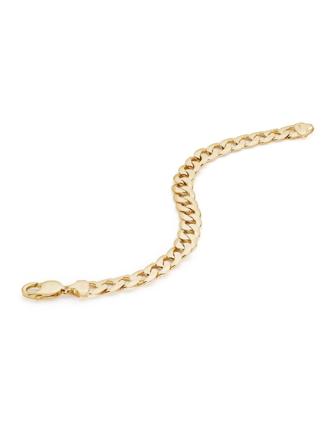 Image 3 of 5 of The Love Collection 9ct Yellow Gold Solid Curb Chain Bracelet (10mm) 8.25 inch