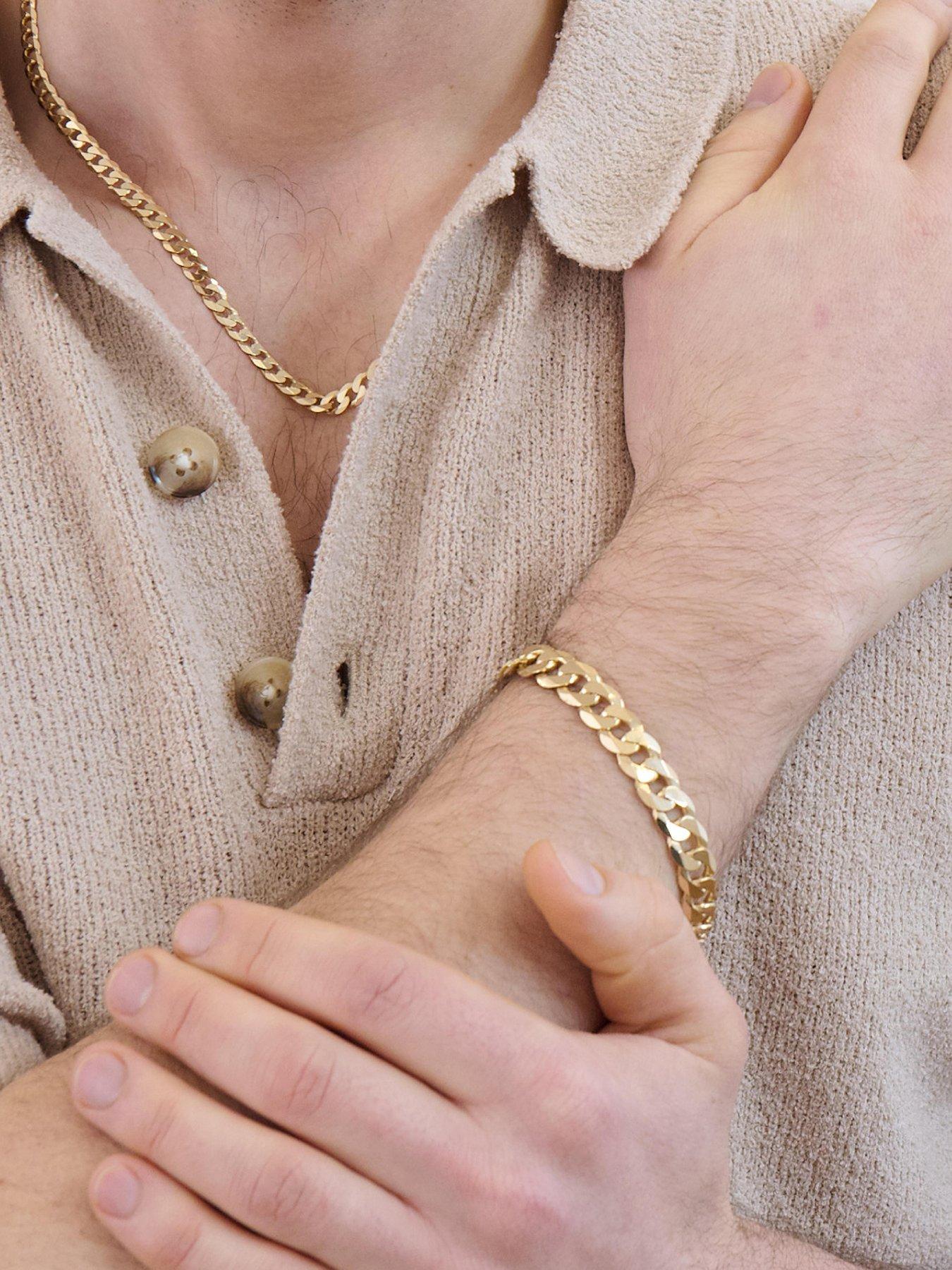 Image 5 of 5 of The Love Collection 9ct Yellow Gold Solid Curb Chain Bracelet (10mm) 8.25 inch