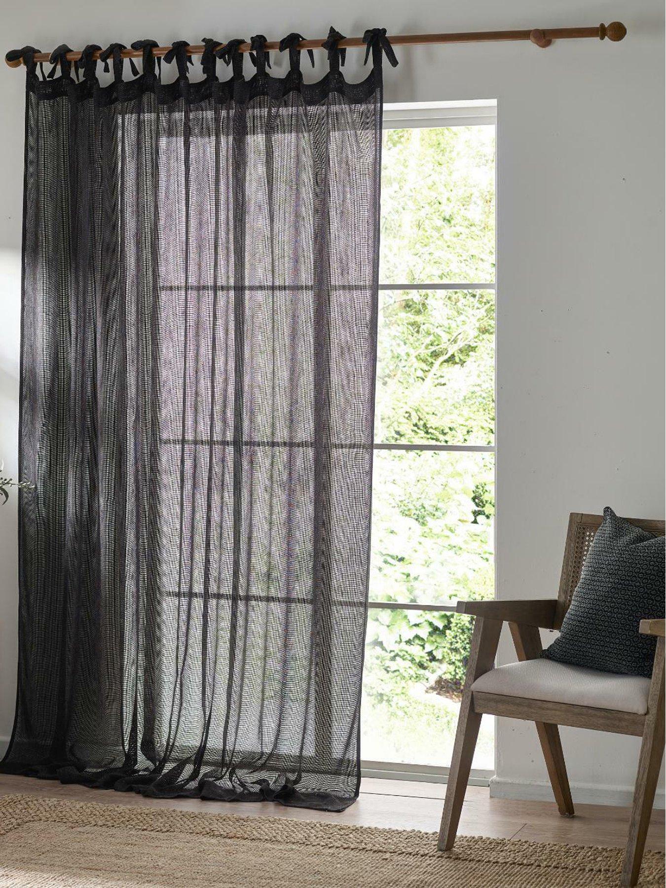 undefined Nimbus Tie Top Sheer Curtain Panel Voile