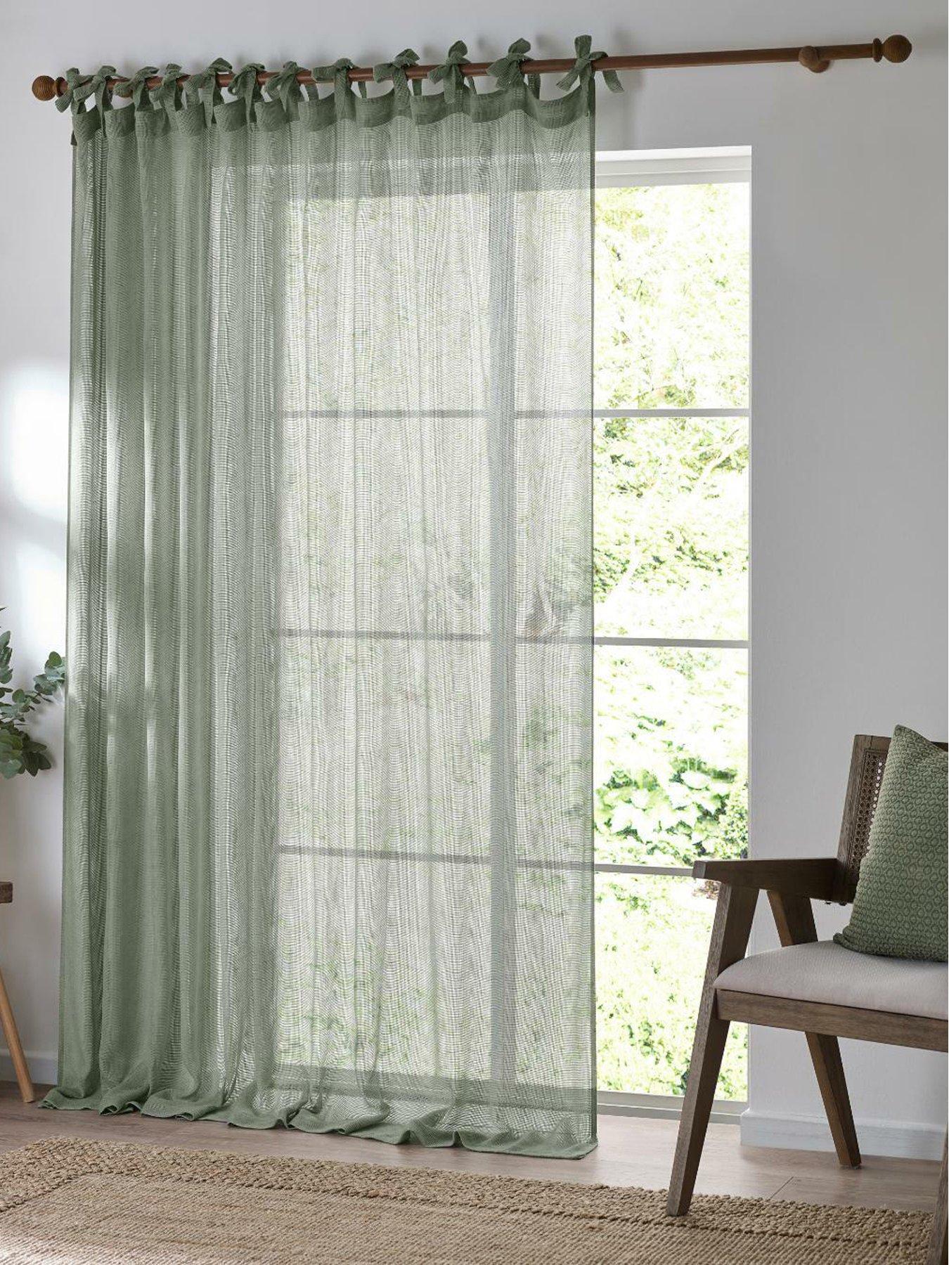 undefined Nimbus Tie Top Sheer Curtain Panel Voile