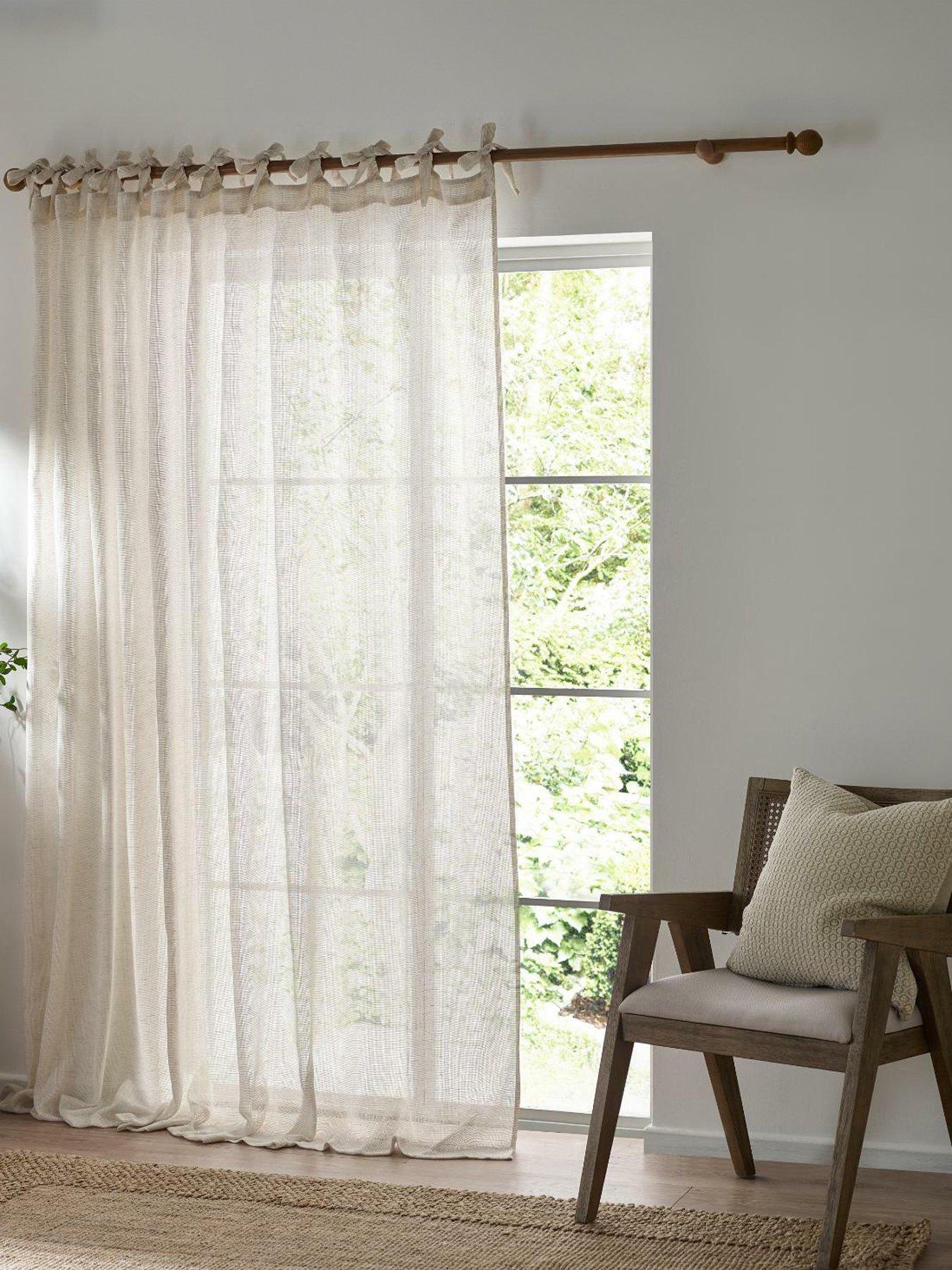 undefined Nimbus Tie Top Sheer Curtain Panel Voile