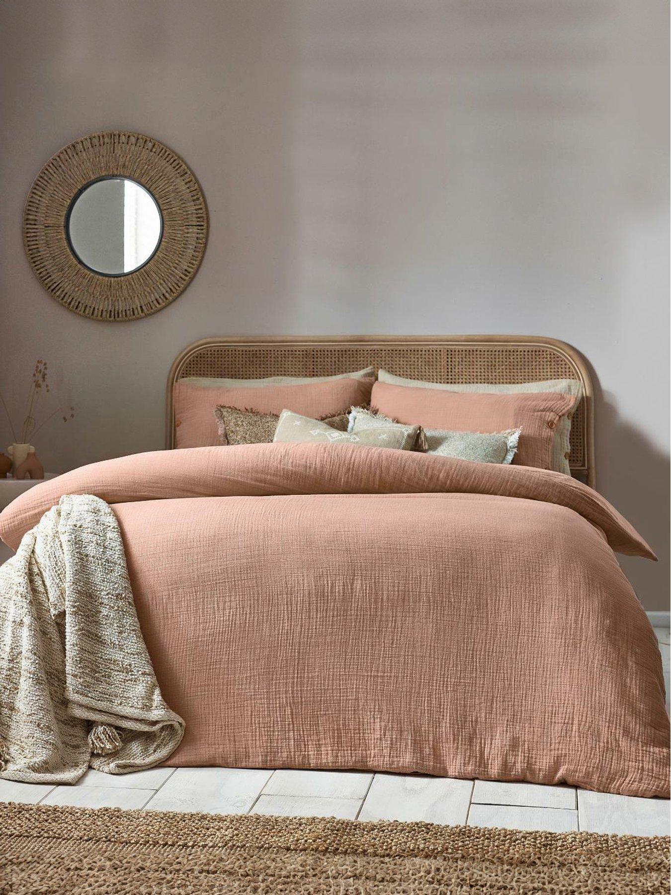 undefined Lark 100% Cotton Duvet Cover Set - Pink Clay