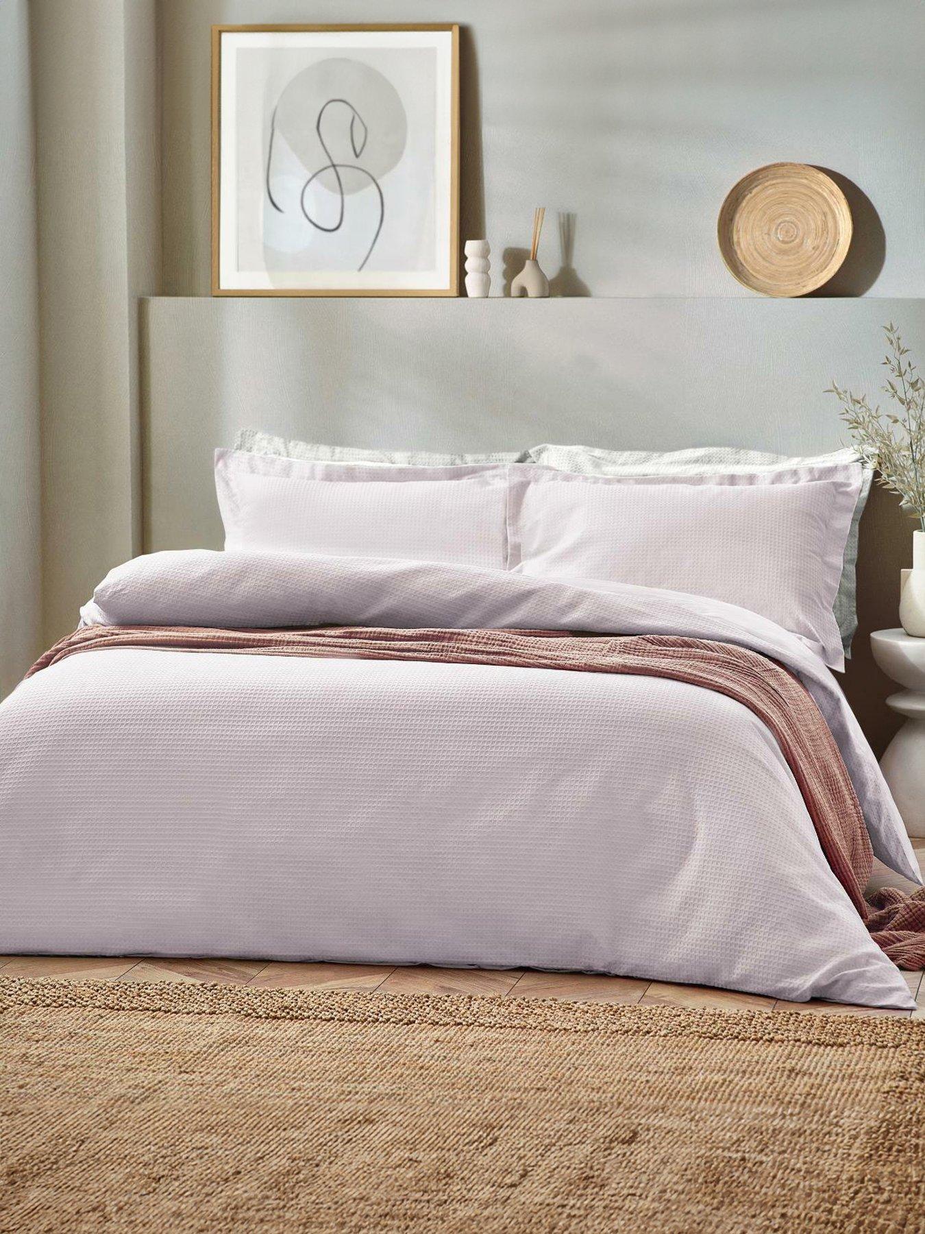 undefined Waffle Blush 100% Cotton Duvet Cover Set