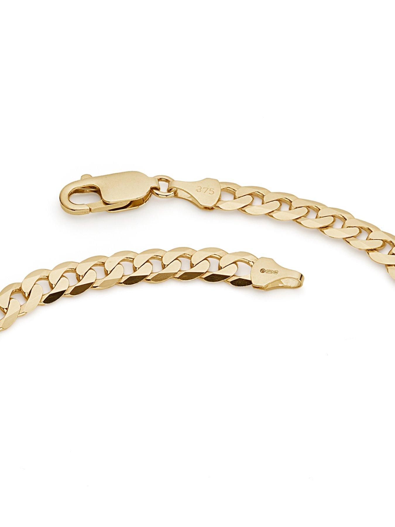 Image 4 of 7 of The Love Collection 9ct Yellow Gold Solid Curb Chain Necklace (6.5mm) 20 inch