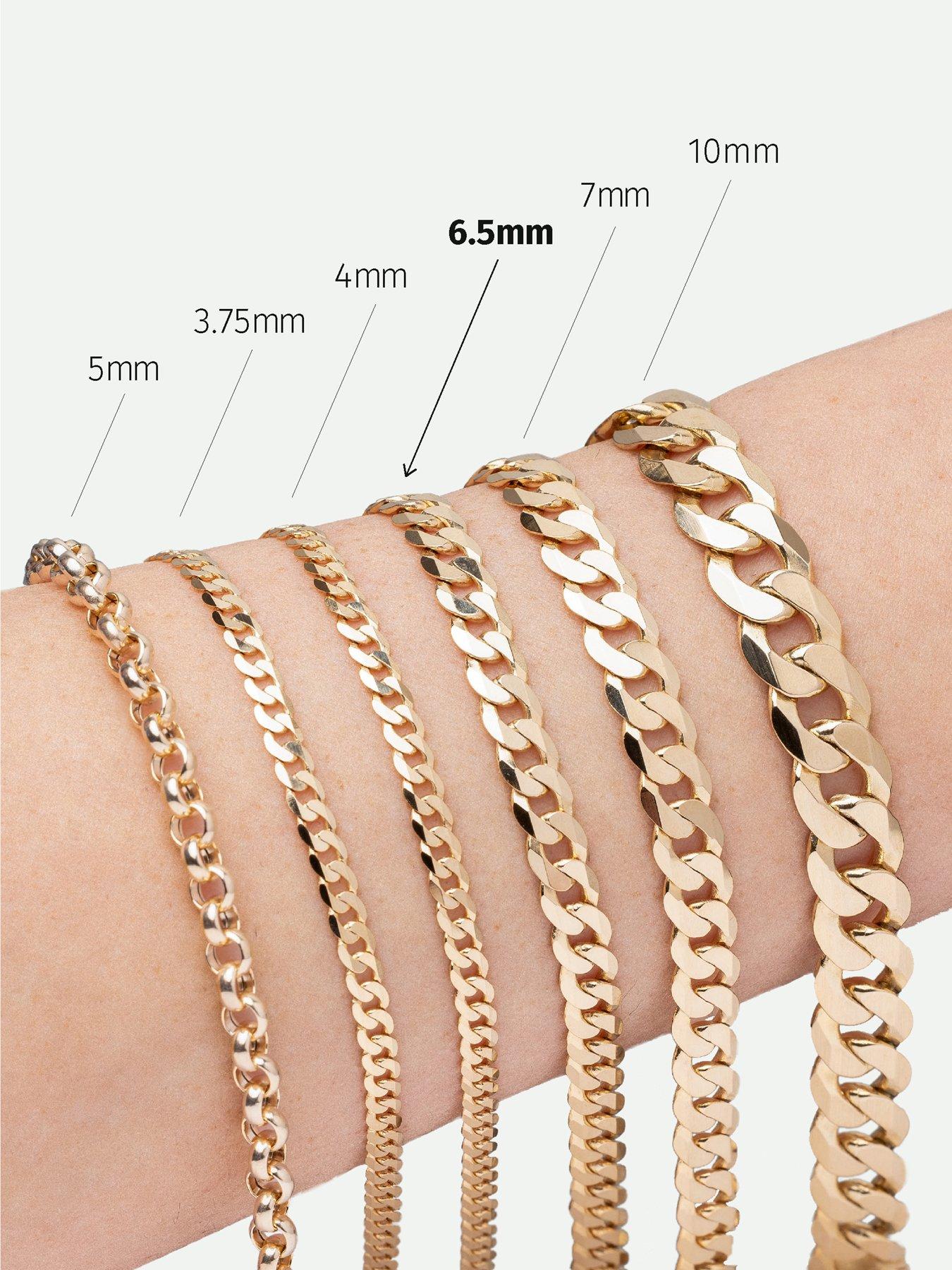 Image 5 of 7 of The Love Collection 9ct Yellow Gold Solid Curb Chain Necklace (6.5mm) 20 inch