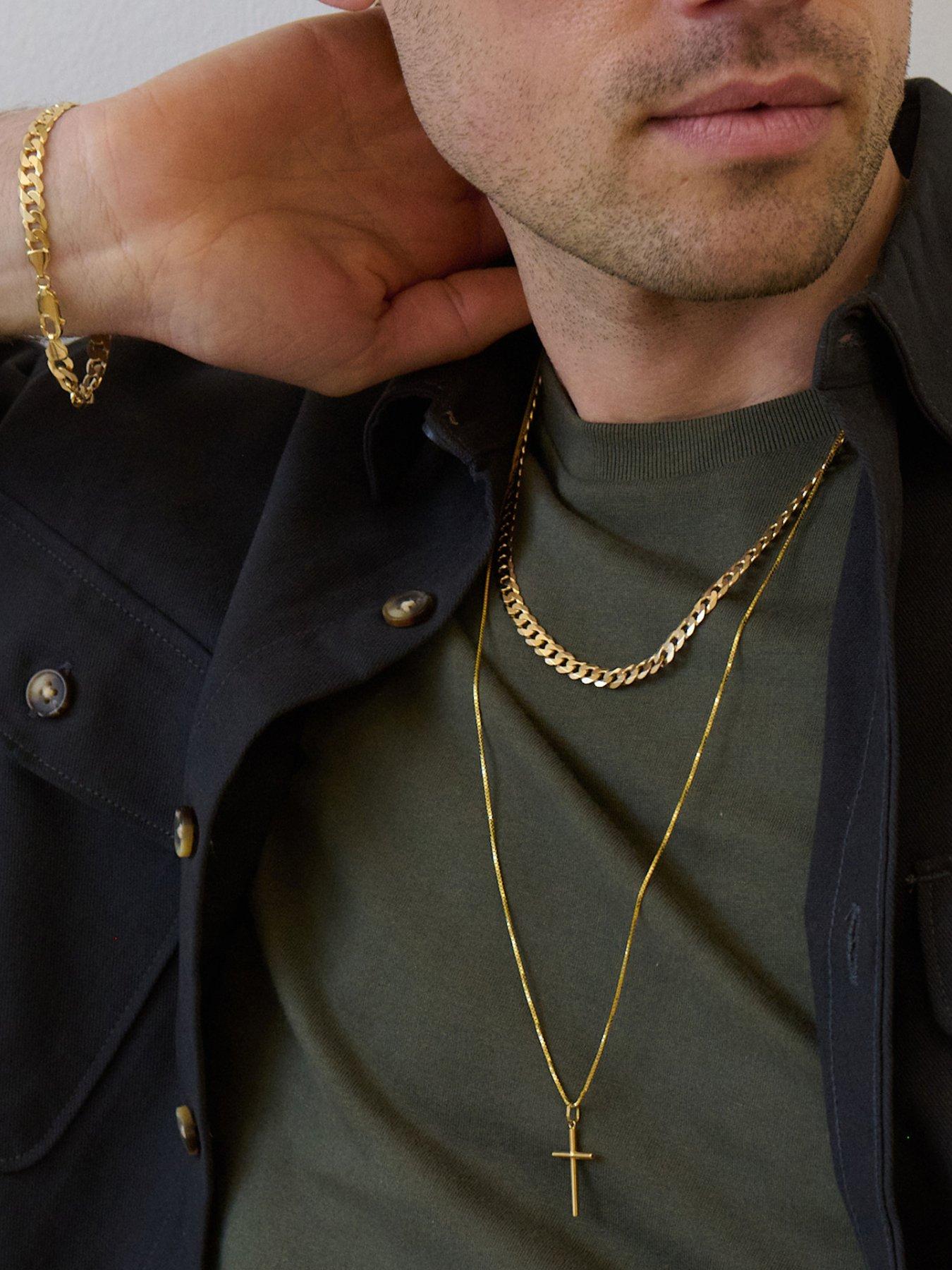Image 6 of 7 of The Love Collection 9ct Yellow Gold Solid Curb Chain Necklace (6.5mm) 20 inch