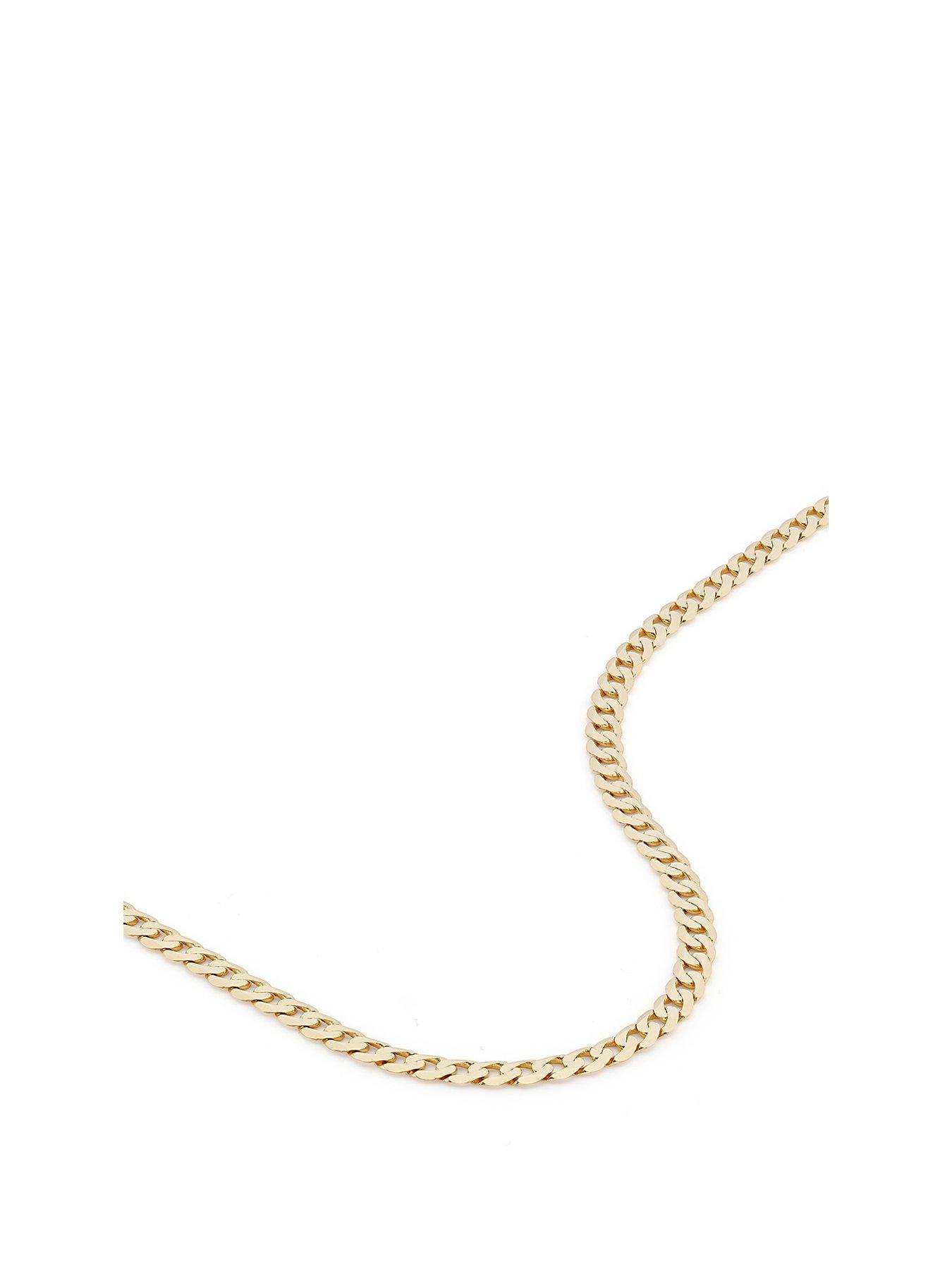 The Love Collection 9ct Yellow Gold Solid Curb Chain Necklace (3.75mm) 20 inch