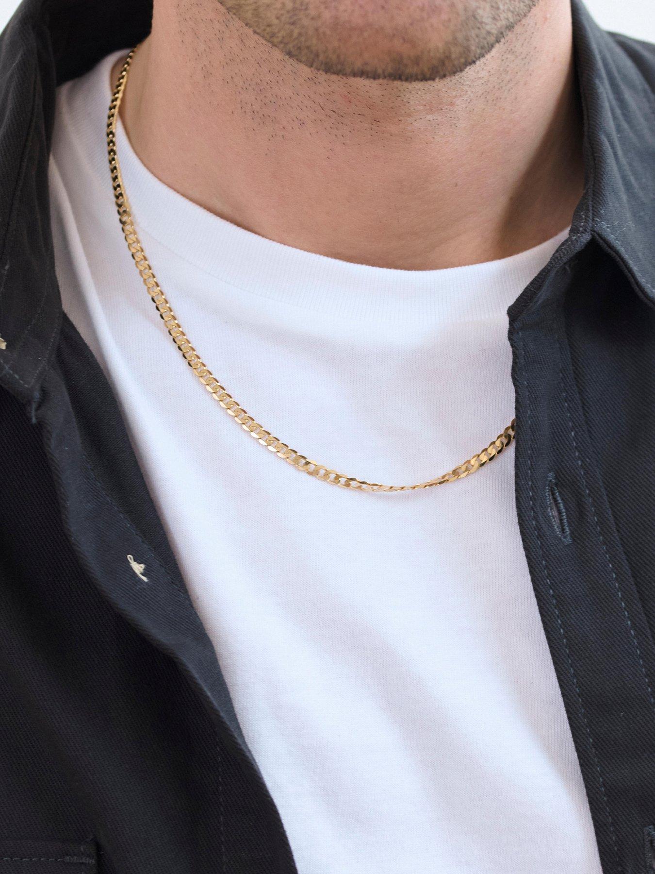 Image 2 of 7 of The Love Collection 9ct Yellow Gold Solid Curb Chain Necklace (3.75mm) 20 inch