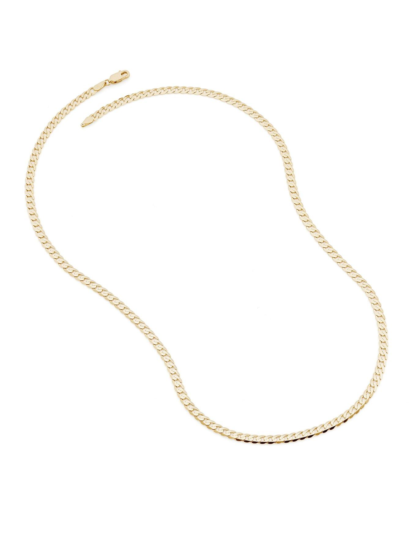 Image 3 of 7 of The Love Collection 9ct Yellow Gold Solid Curb Chain Necklace (3.75mm) 20 inch