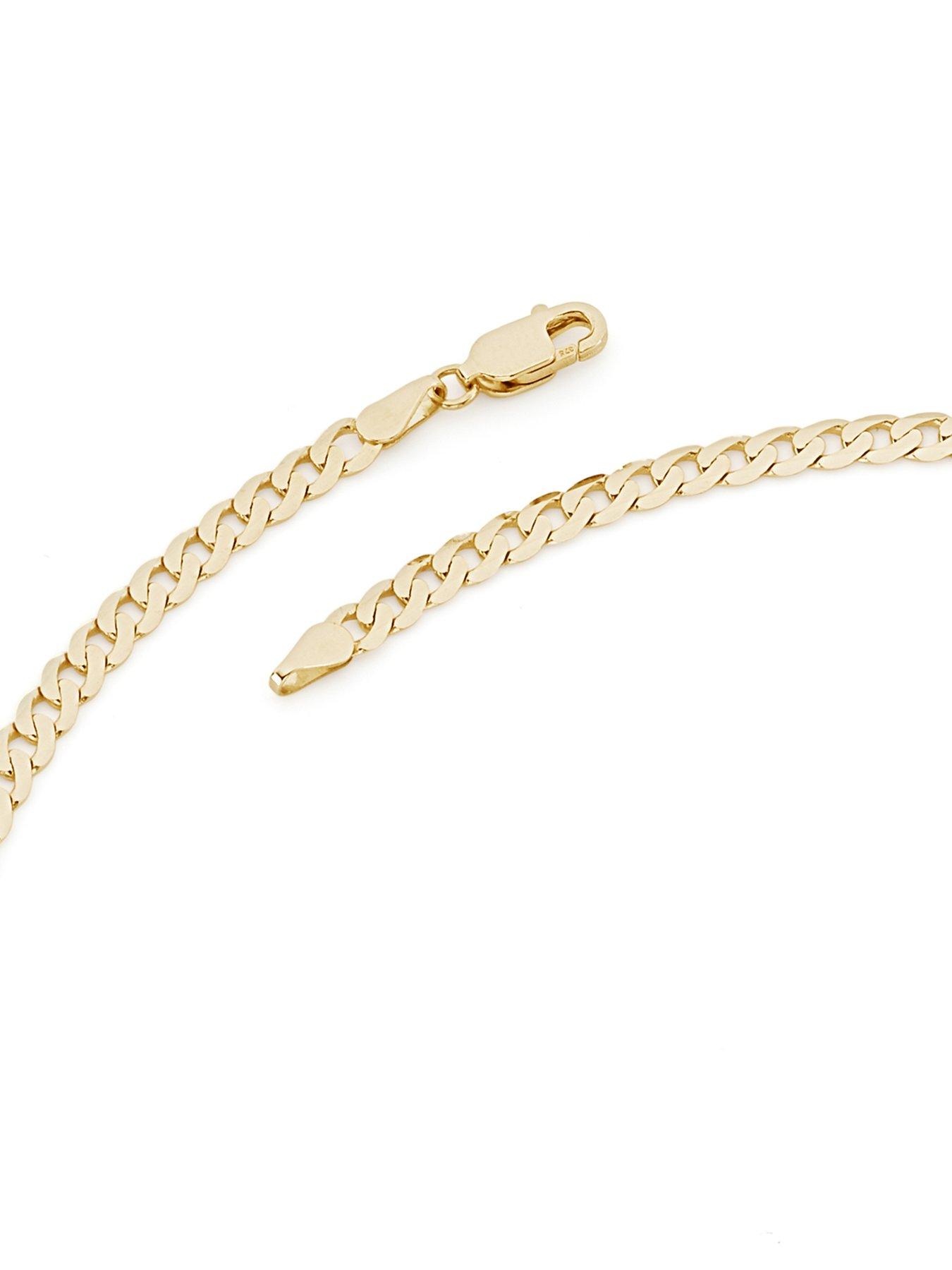 Image 4 of 7 of The Love Collection 9ct Yellow Gold Solid Curb Chain Necklace (3.75mm) 20 inch