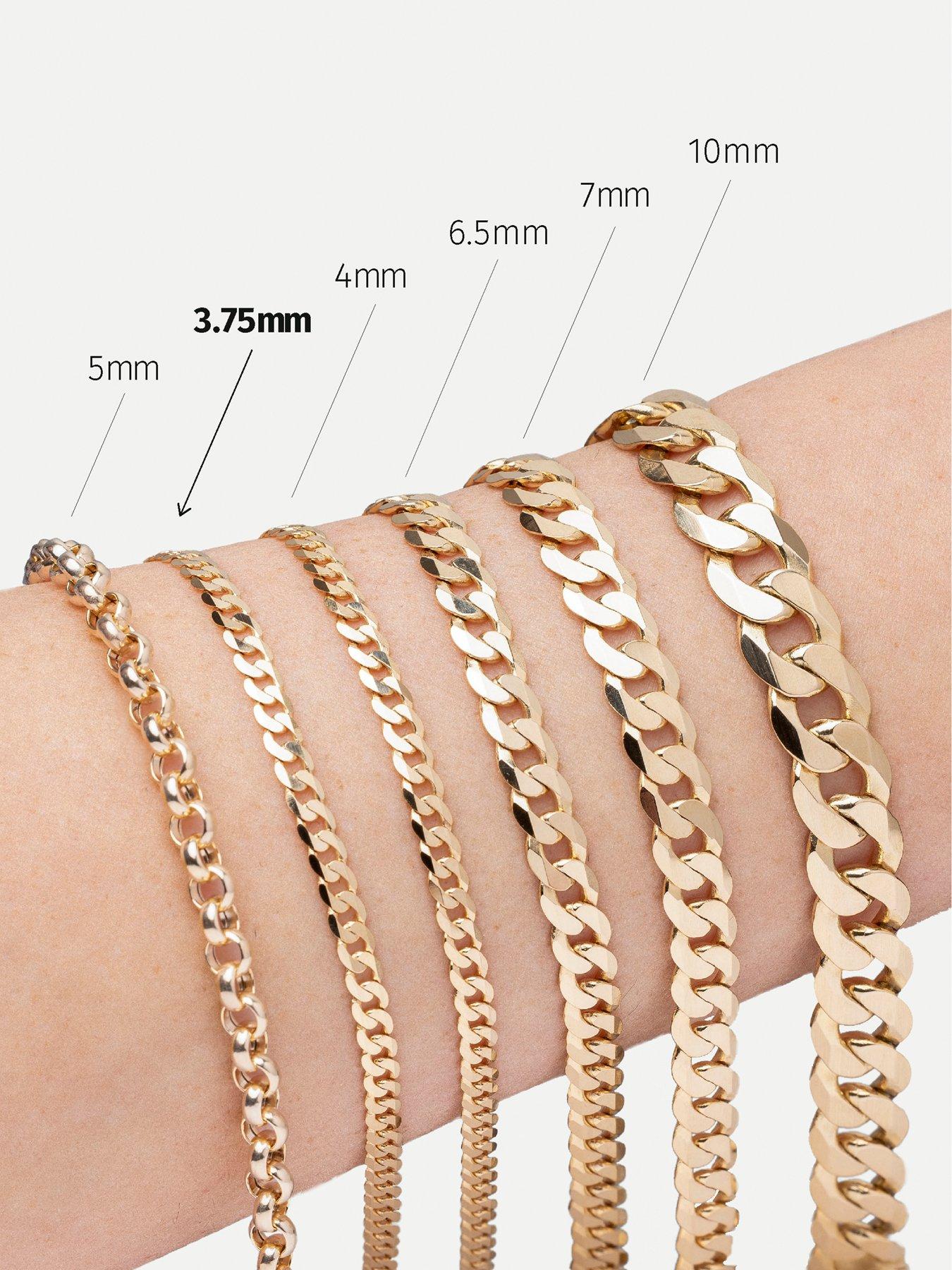 Image 5 of 7 of The Love Collection 9ct Yellow Gold Solid Curb Chain Necklace (3.75mm) 20 inch