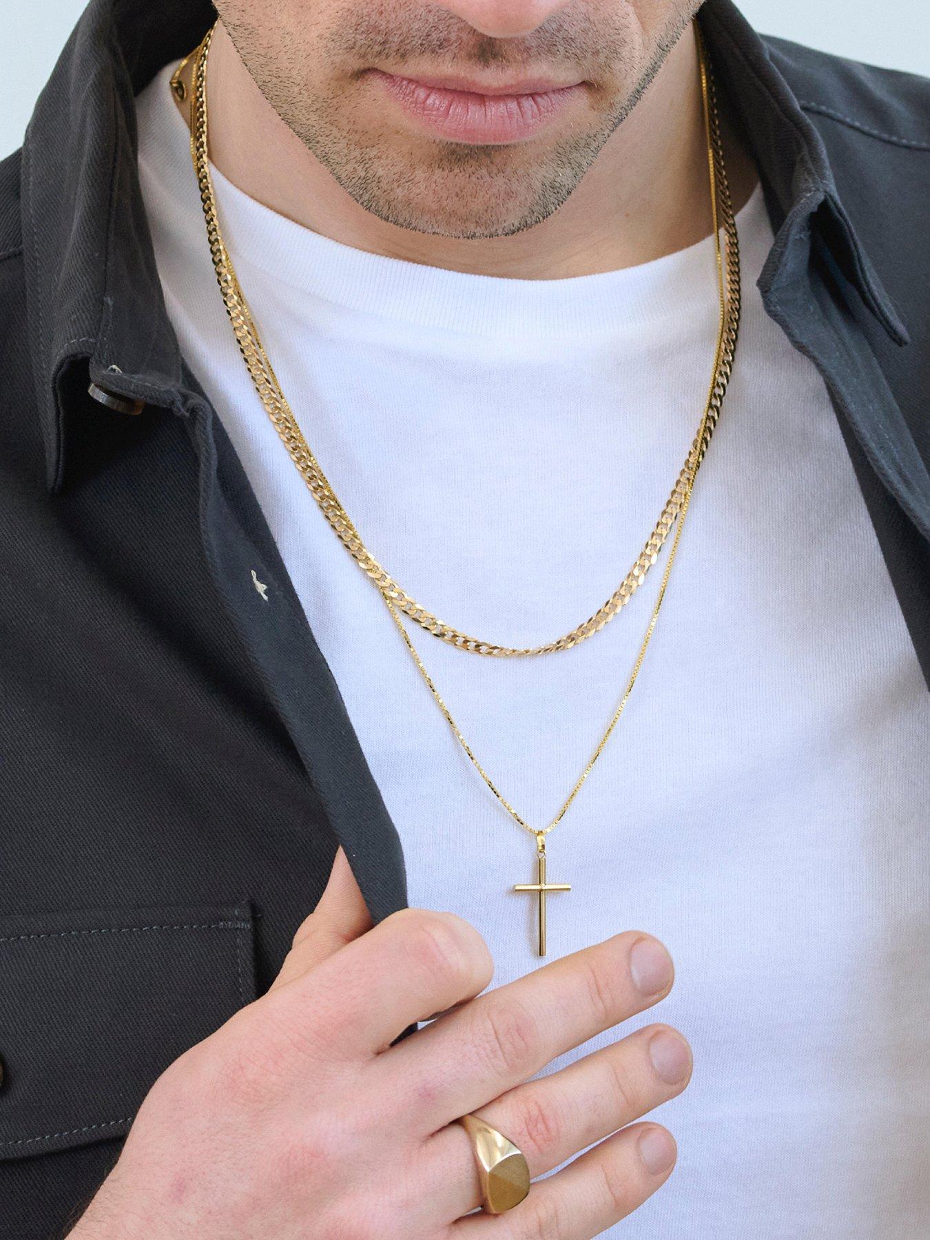Image 2 of 6 of The Love Collection 9ct Yellow Gold Solid Curb Chain Necklace (4mm) 22 inch