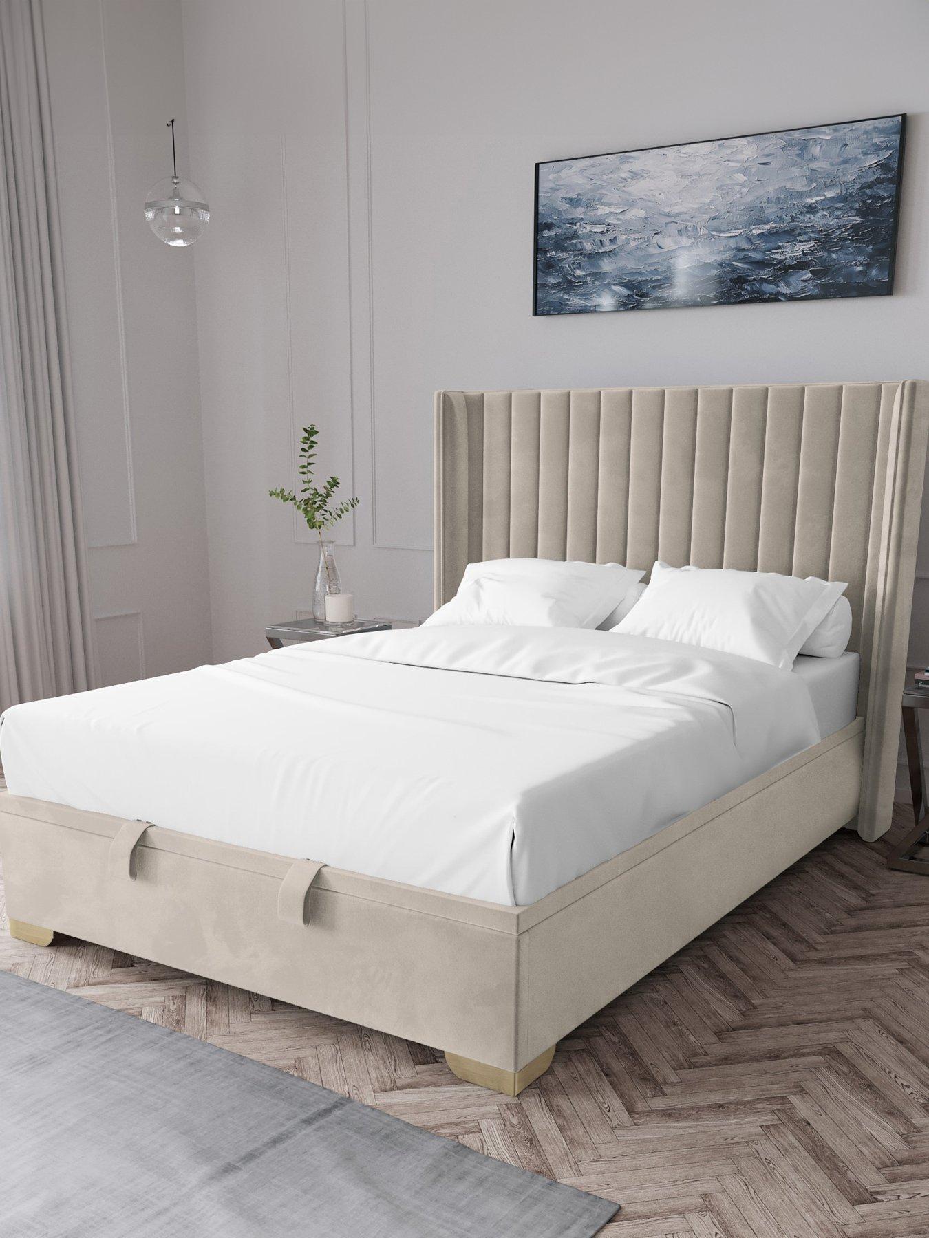 undefined Kingston Velvet Lift Up Bed with Mattress options (Buy  &  SAVE!) - Natural