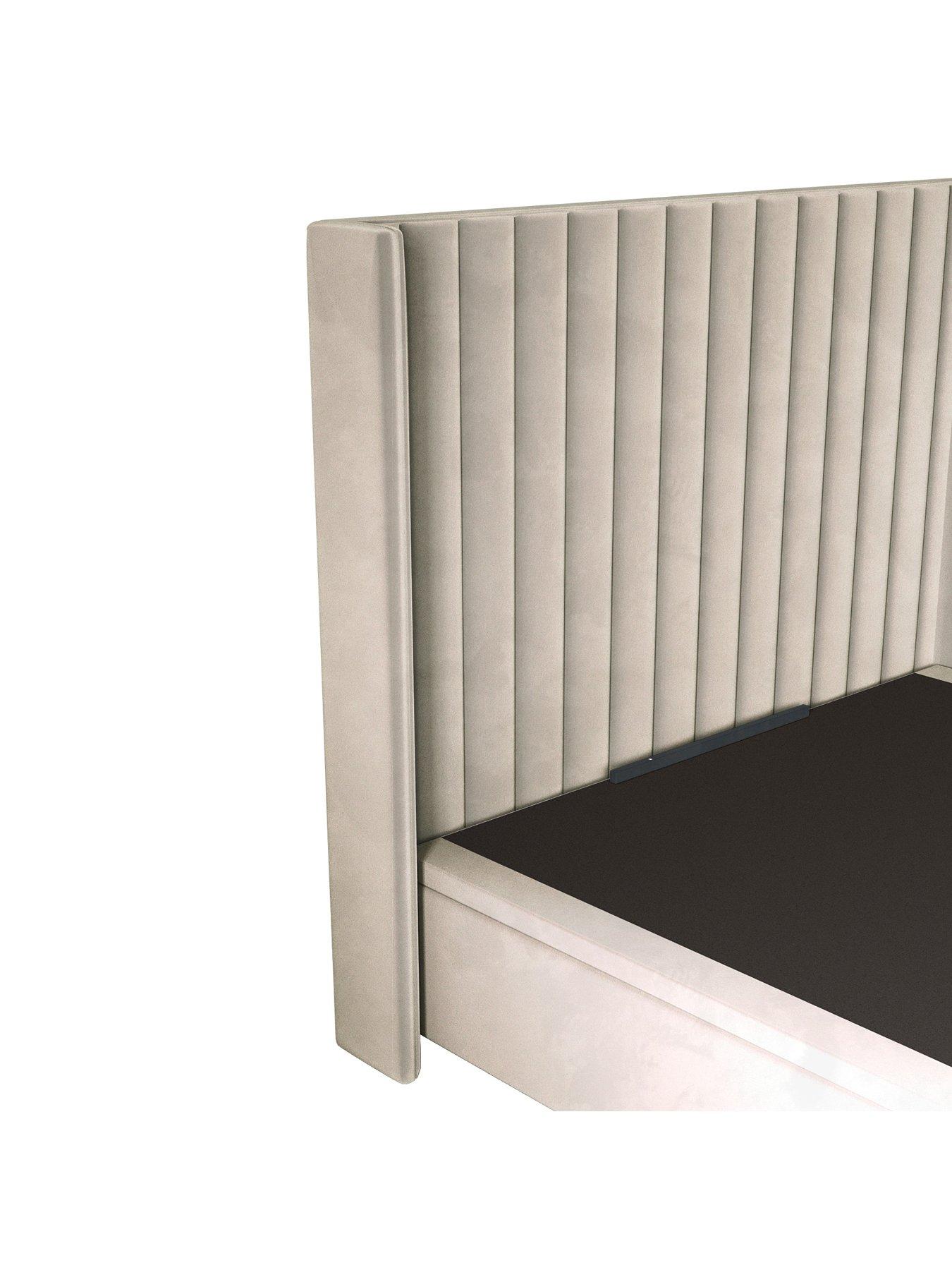 Image 4 of 7 of Very Home Kingston Velvet Lift Up Bed with Mattress options (Buy &amp; SAVE!) - Natural