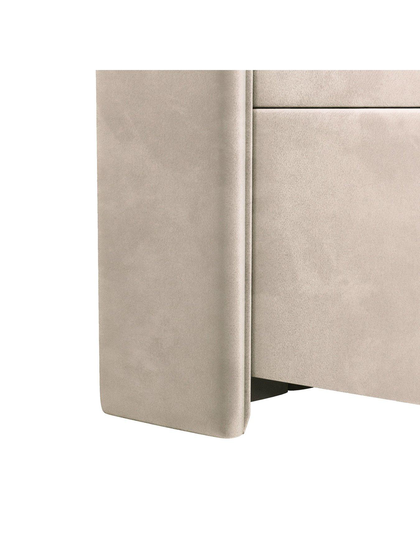 Image 6 of 7 of Very Home Kingston Velvet Lift Up Bed with Mattress options (Buy &amp; SAVE!) - Natural