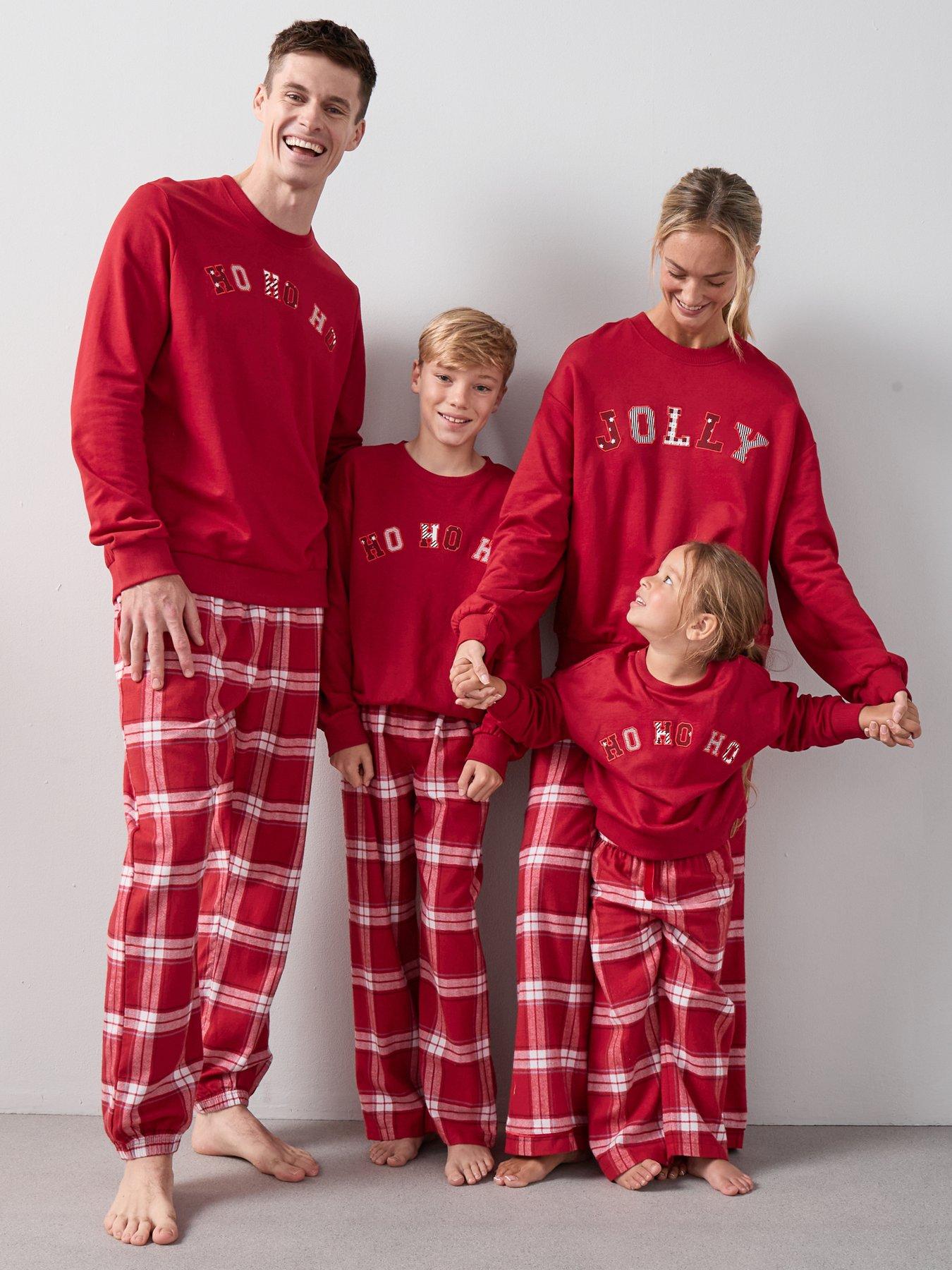 The Very Collection Mens Family Christmas Pj Jolly Brushed Back