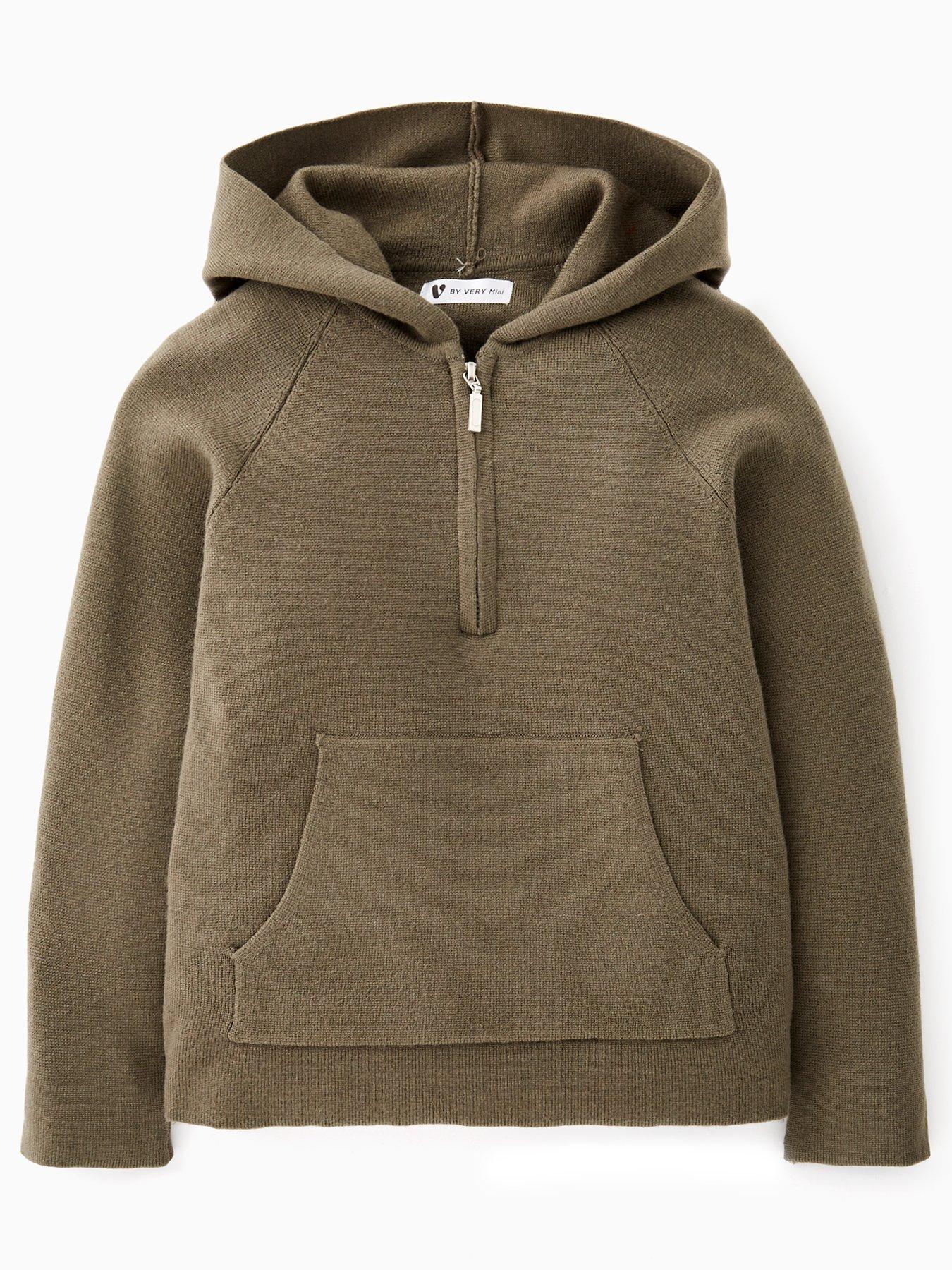 The Very Collection Boys Half Zip Knitted Top - Khaki