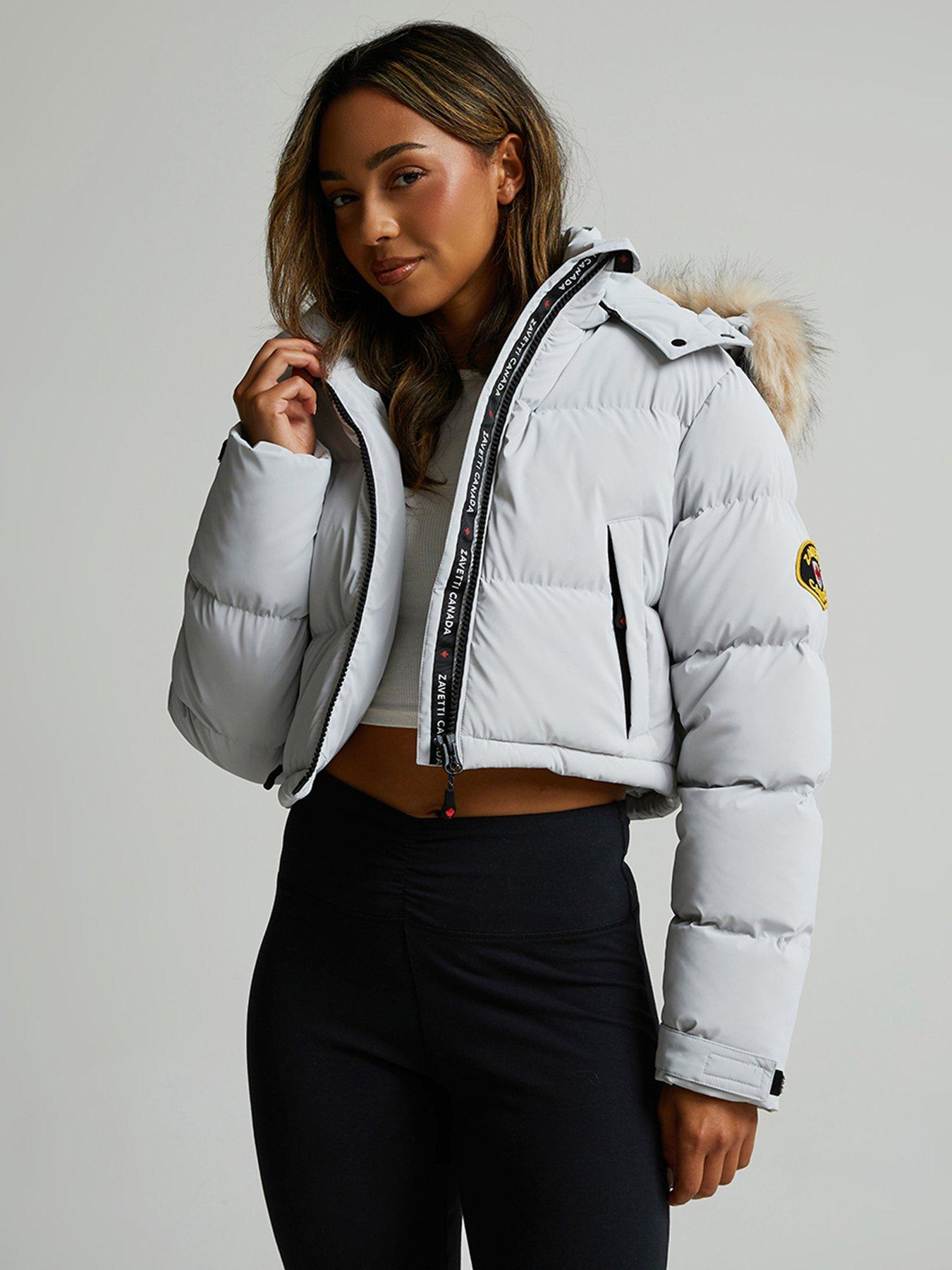 Zavetti Canada Bellucci 20 Cropped Hooded Padded Jacket - Grey | Very