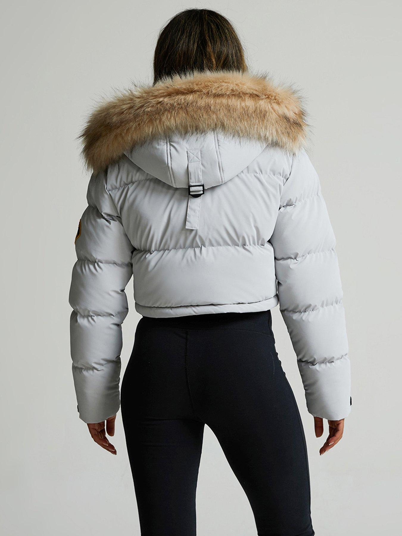 Zavetti Canada Bellucci 20 Cropped Hooded Padded Jacket - Grey | Very