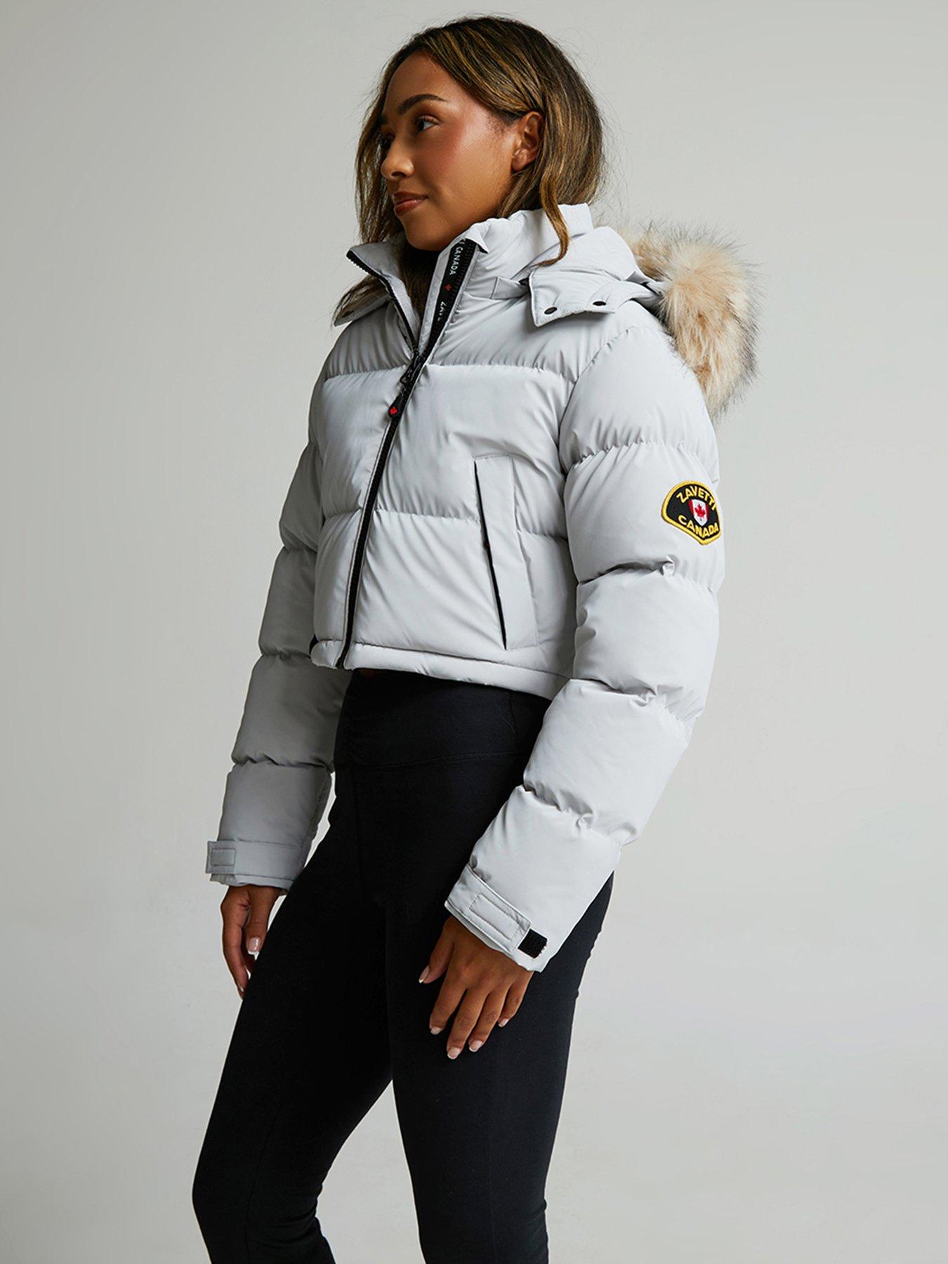 Zavetti Canada Bellucci 20 Cropped Hooded Padded Jacket - Grey | Very