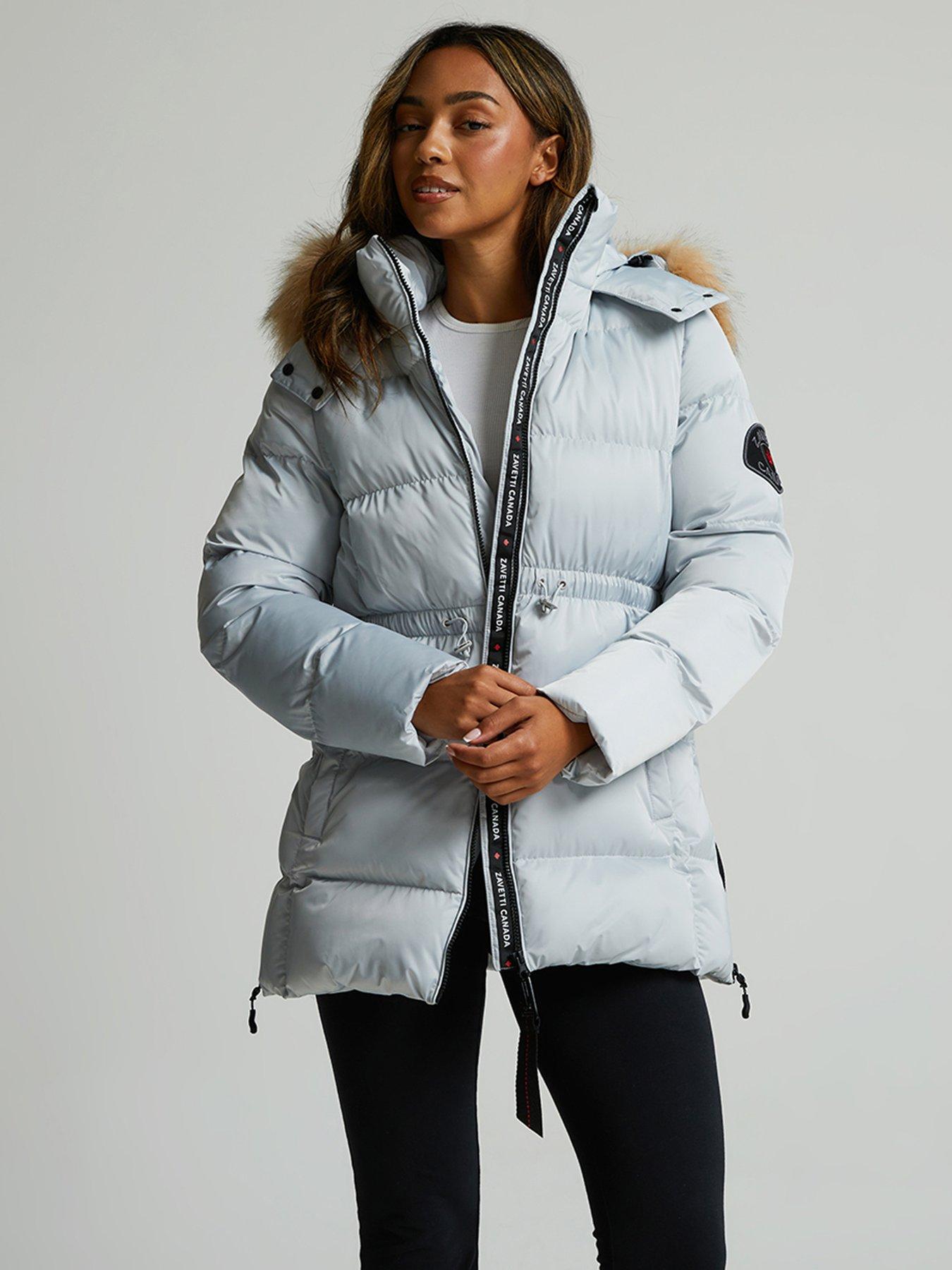 Zavetti Canada Virna 20 Mid Length Puffer Parka Jacket - Grey