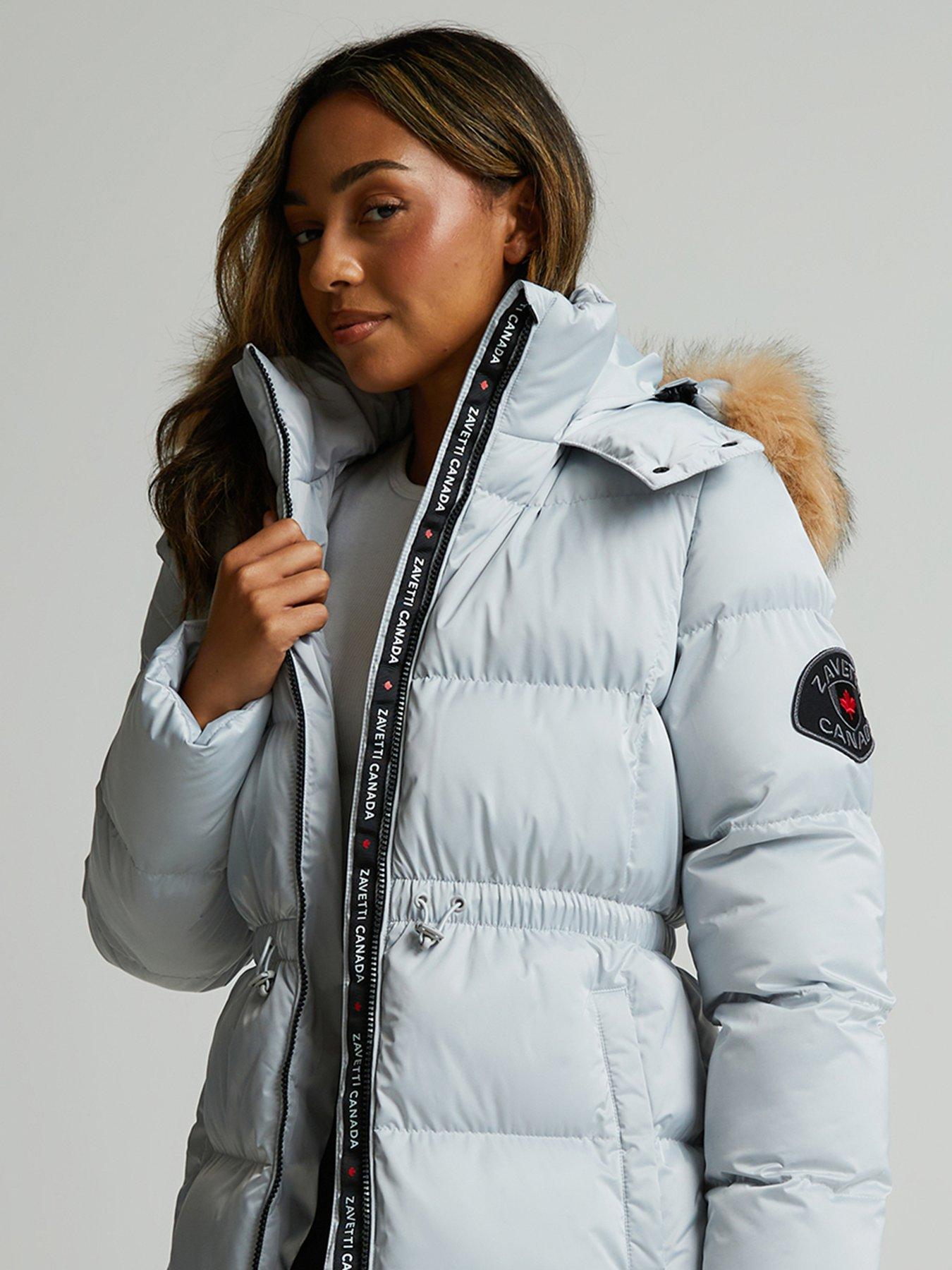 Zavetti Canada Virna 20 Mid Length Puffer Parka Jacket Grey Very