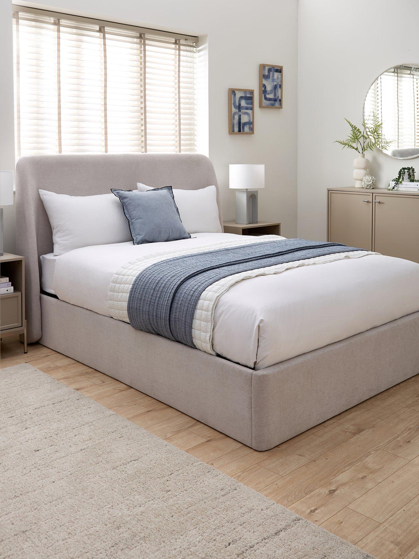 Image 1 of 6 of Very Home Dante Side Lift Up Storage Ottoman Bed with Mattress Options (Buy &amp; SAVE!) - Natural<br />