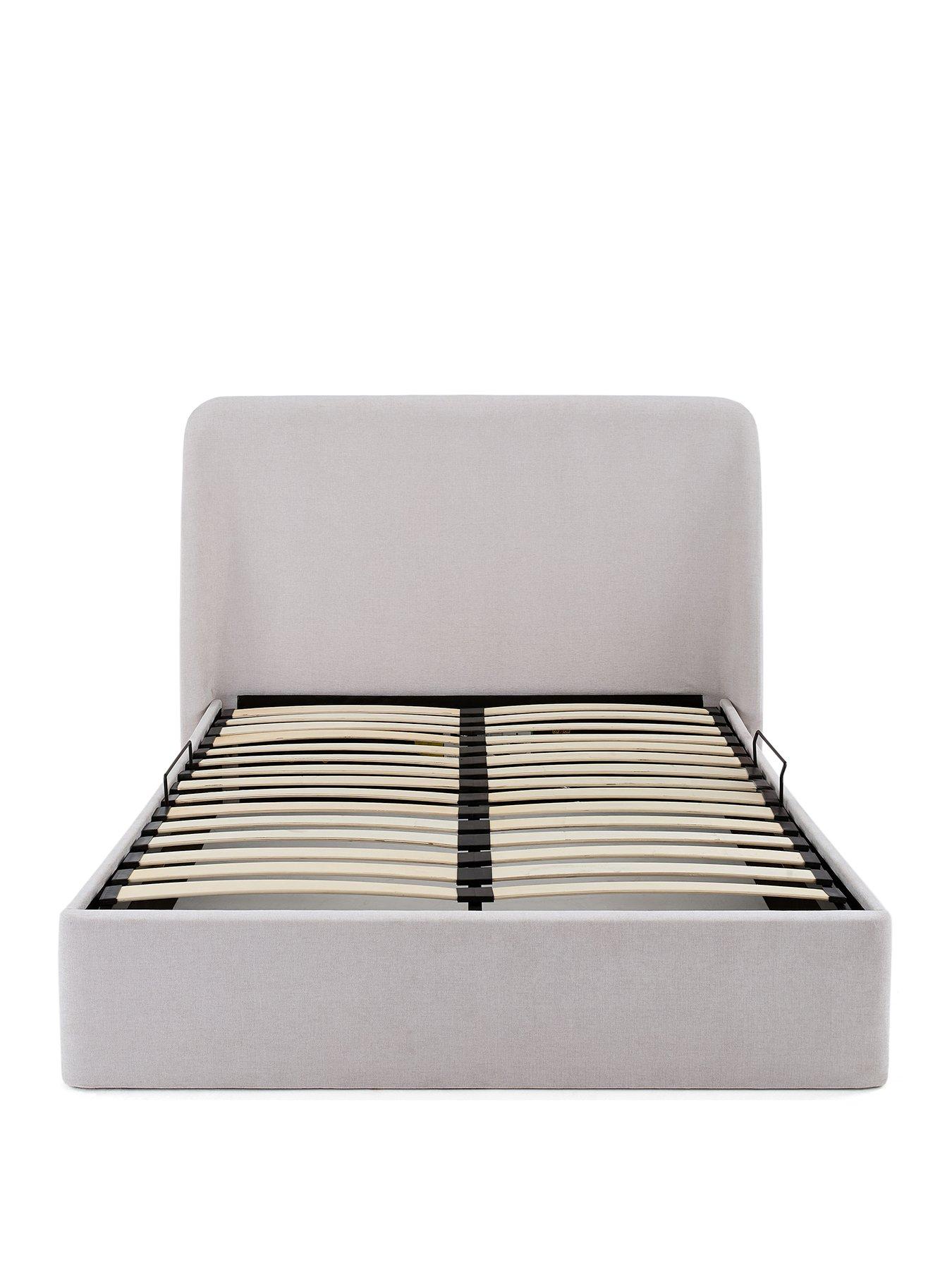 Image 2 of 6 of Very Home Dante Side Lift Up Storage Ottoman Bed with Mattress Options (Buy &amp; SAVE!) - Natural<br />