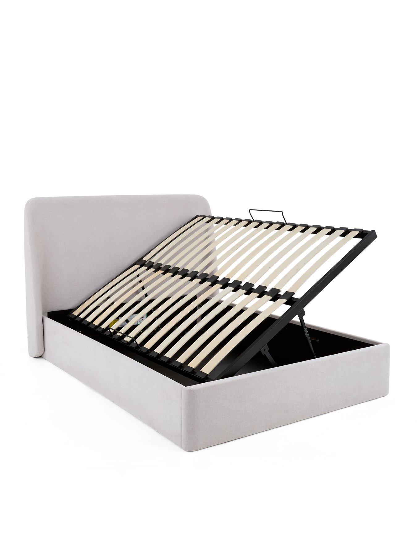 Image 3 of 6 of Very Home Dante Side Lift Up Storage Ottoman Bed with Mattress Options (Buy &amp; SAVE!) - Natural<br />