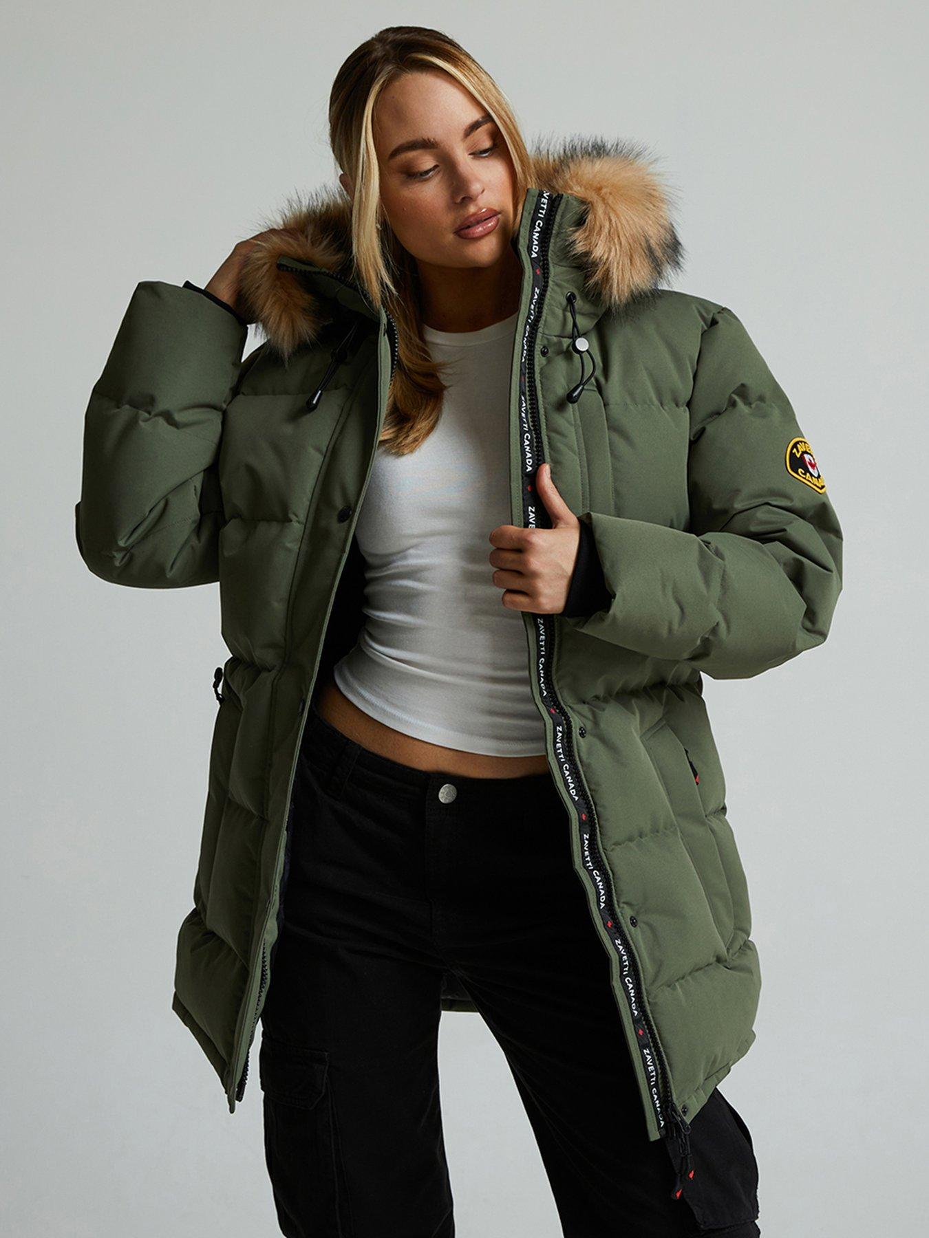 Zavetti Canada Goshawa Puffer Parka Jacket - Green