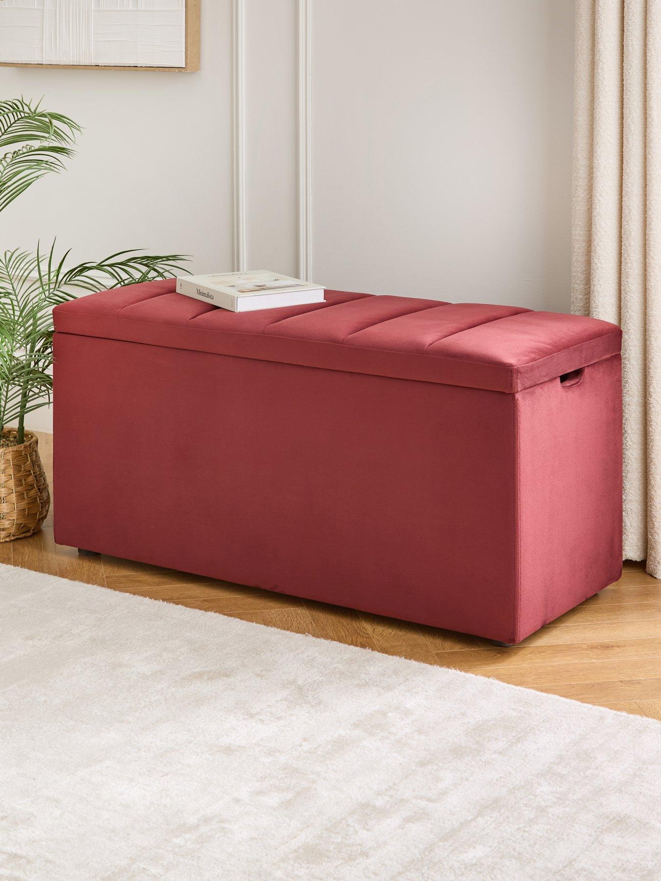 Very Home New Dakota Ottoman - Burgundy
