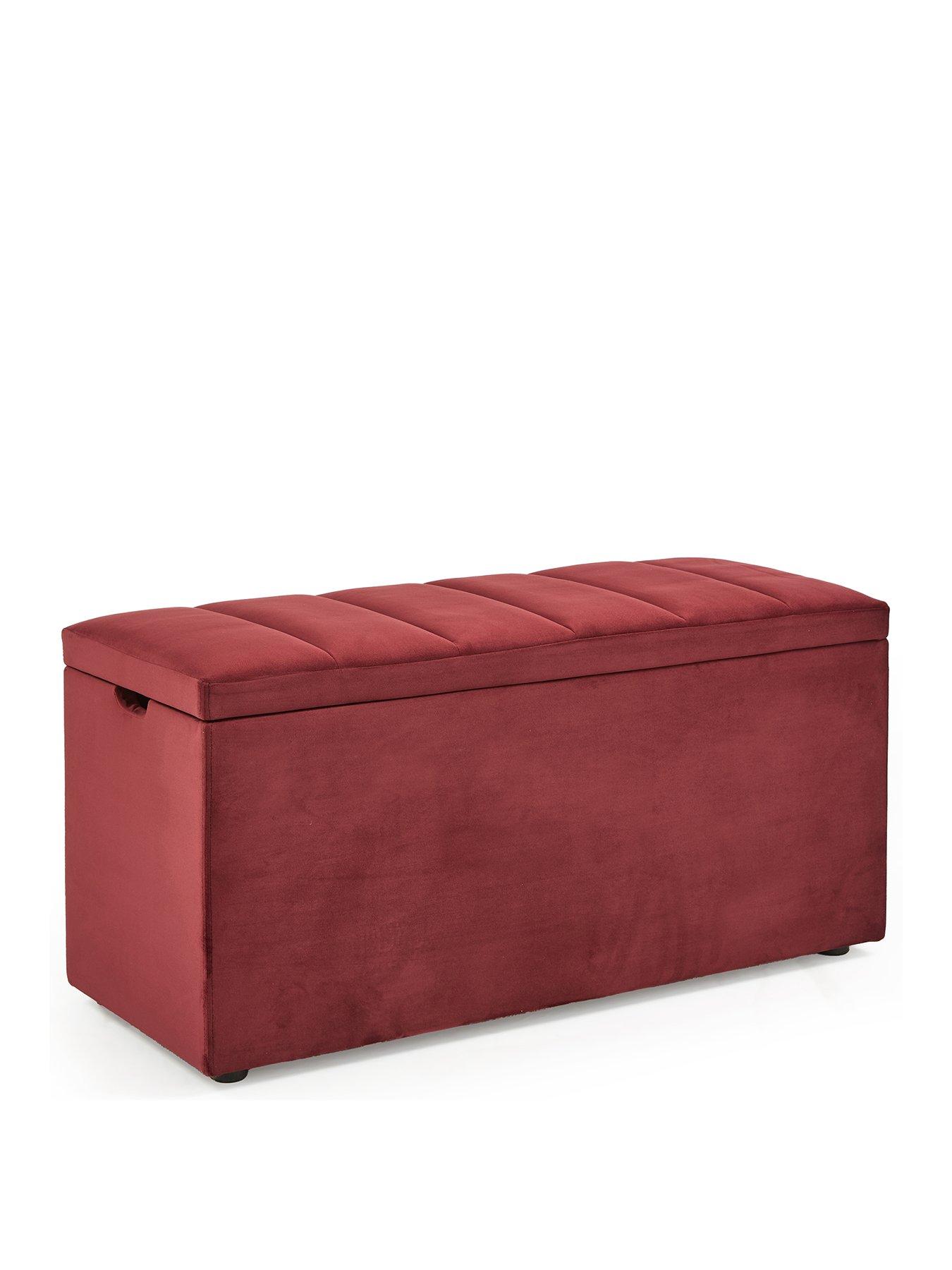 Image 3 of 7 of Very Home New Dakota Ottoman - Burgundy