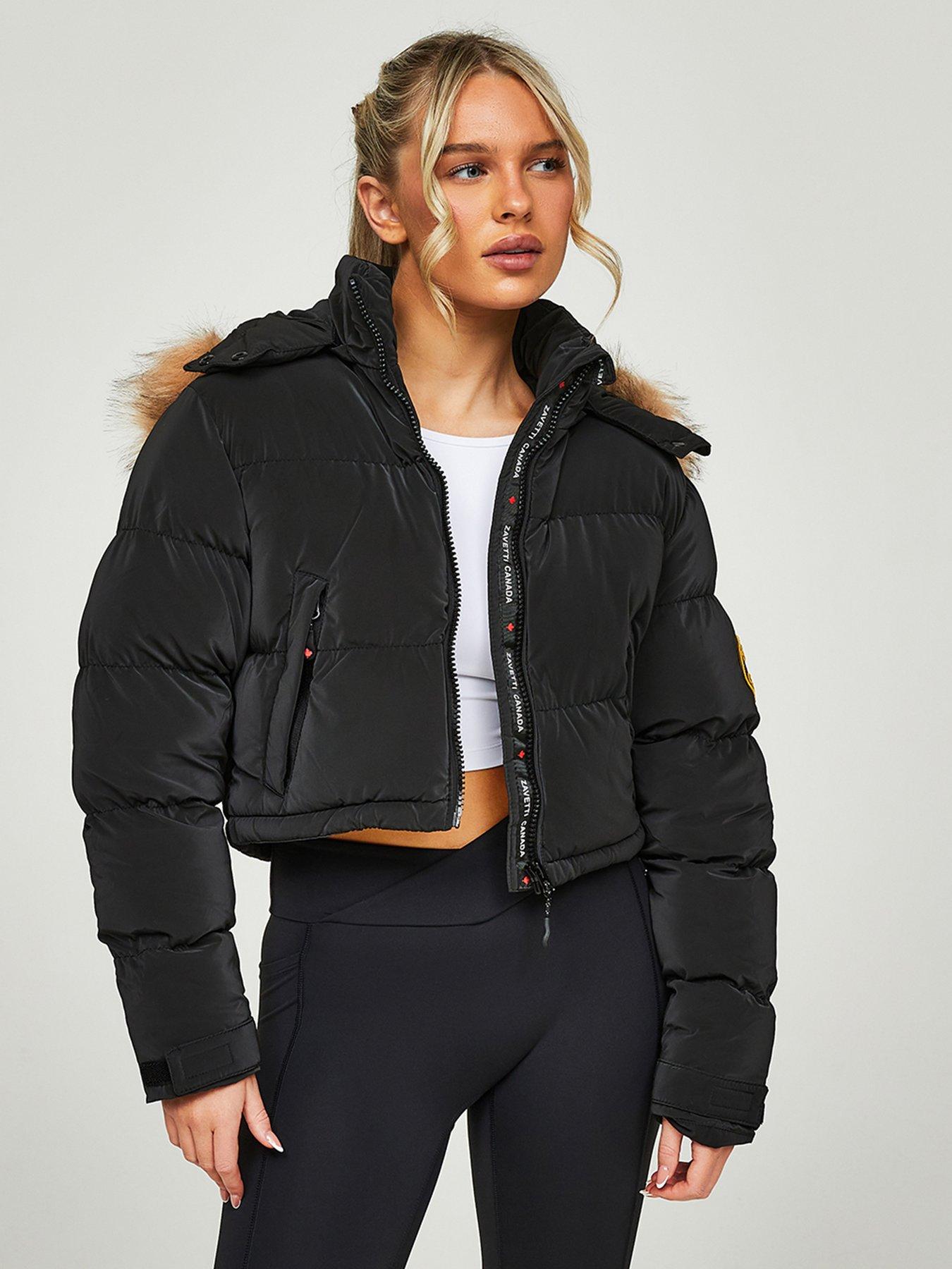 Image 4 of 6 of Zavetti Canada Bellucci 20 Cropped Hooded Padded Jacket - Black