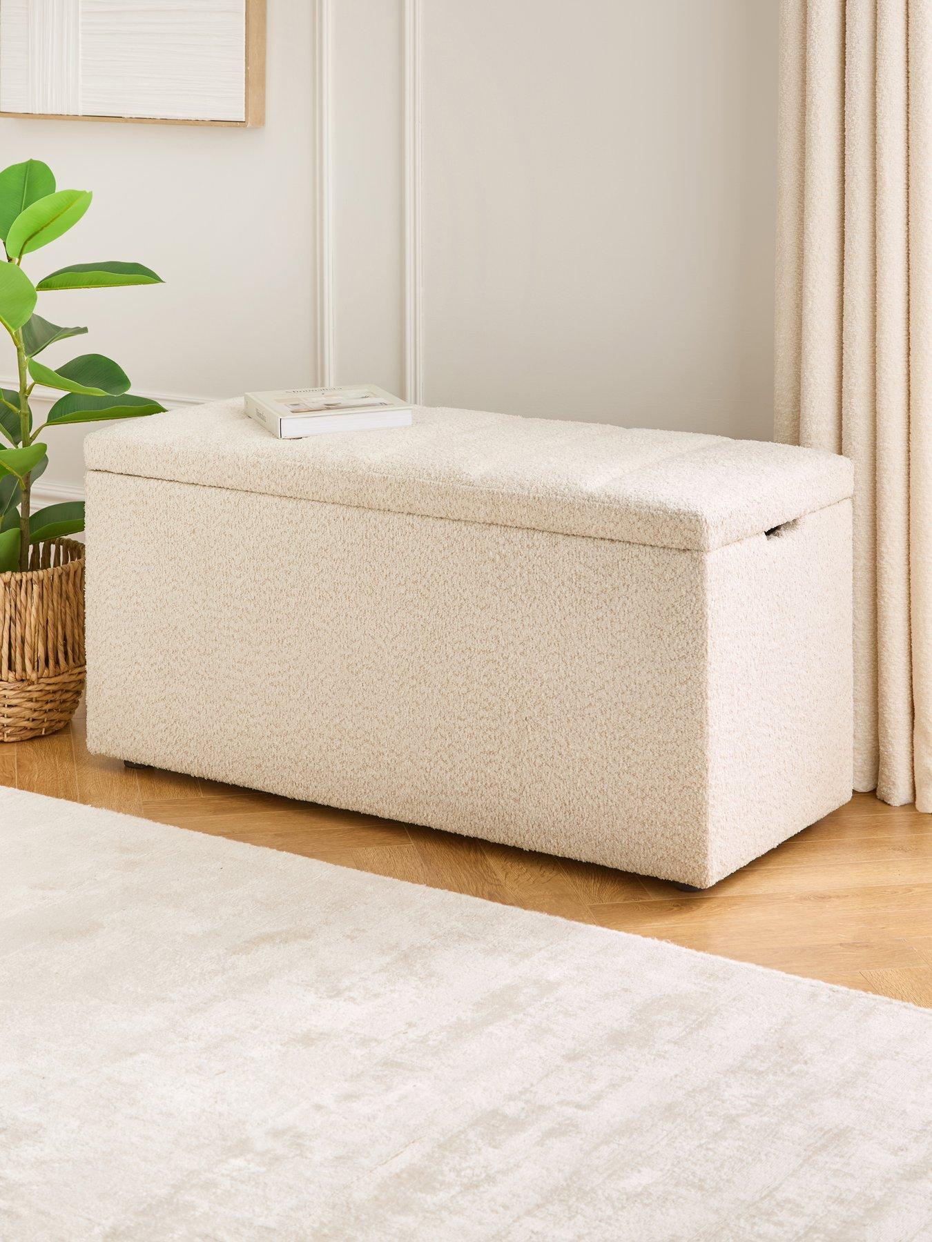 The Very Collection New Dakota Boucle Ottoman - Natural