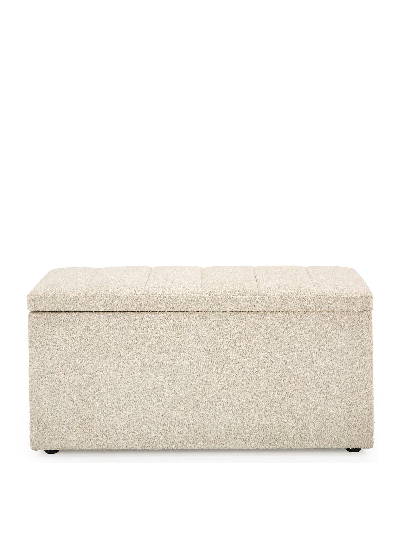 Image 2 of 7 of The Very Collection New Dakota Boucle Ottoman - Natural