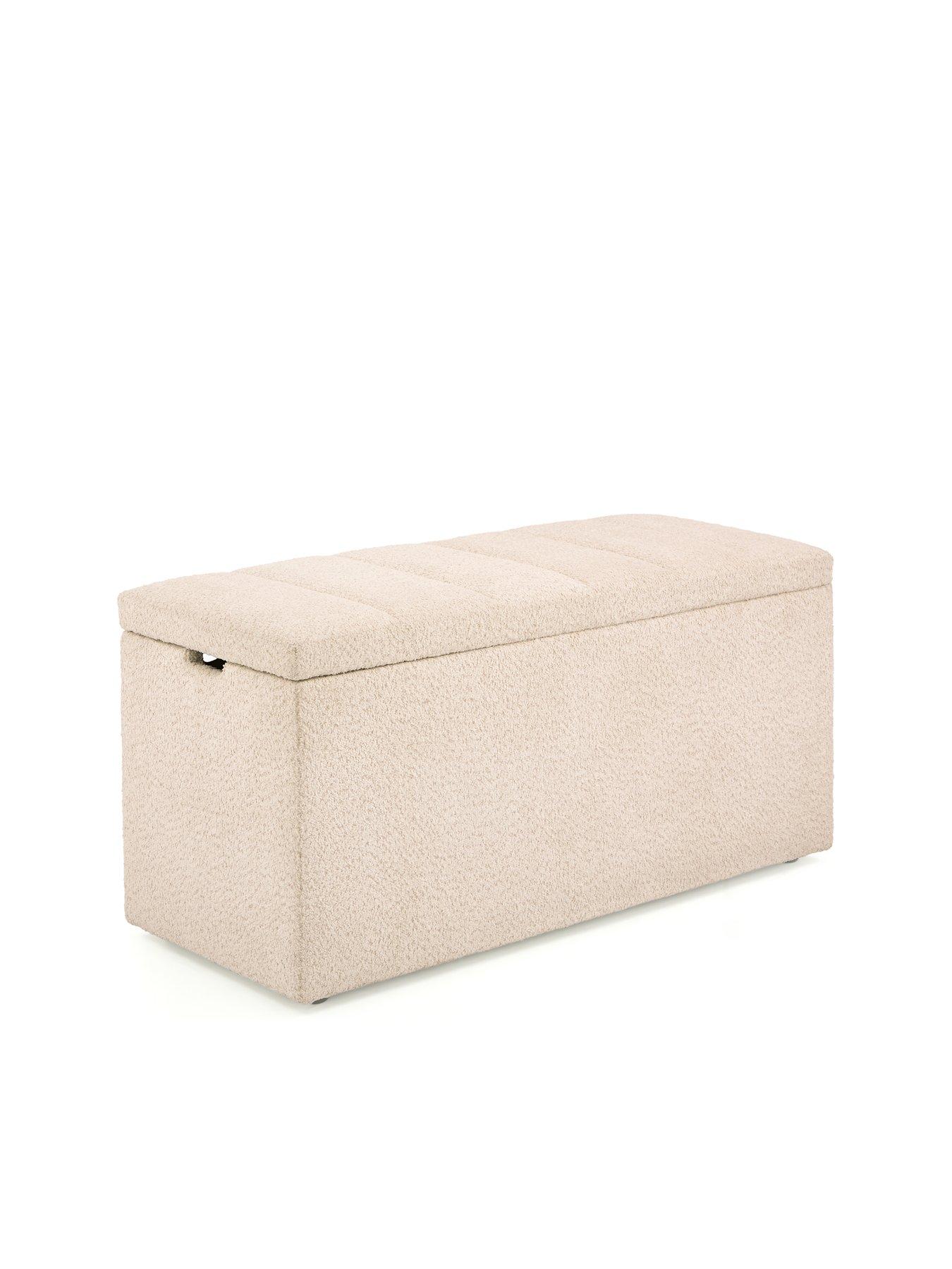 Image 3 of 7 of The Very Collection New Dakota Boucle Ottoman - Natural