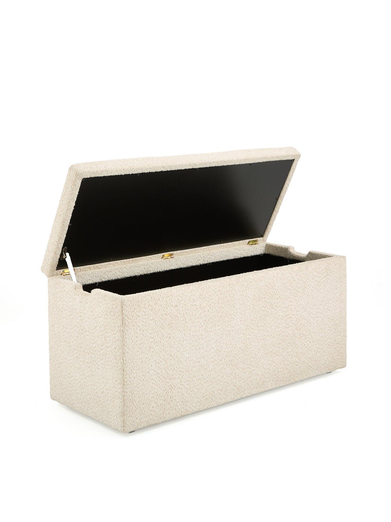 Image 4 of 7 of The Very Collection New Dakota Boucle Ottoman - Natural
