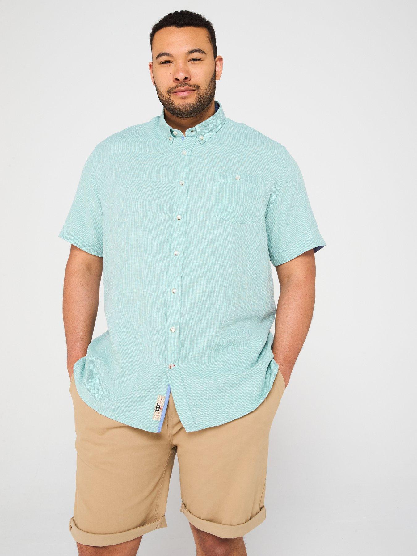 undefined Linen Mix Short Sleeve Pocket Detail Shirt