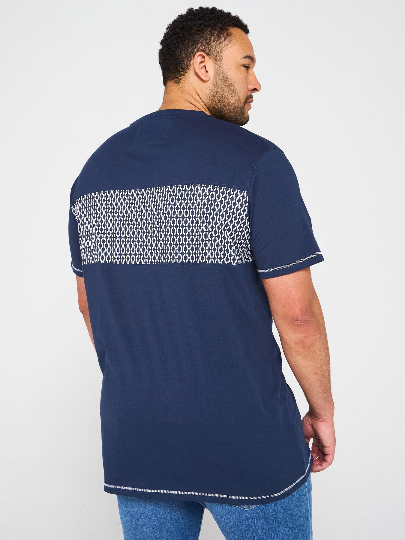 Image 2 of 4 of D555 Cut And Sew T-Shirt - Navy